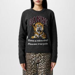 Ganni Tiger Crew  Neck Sweater