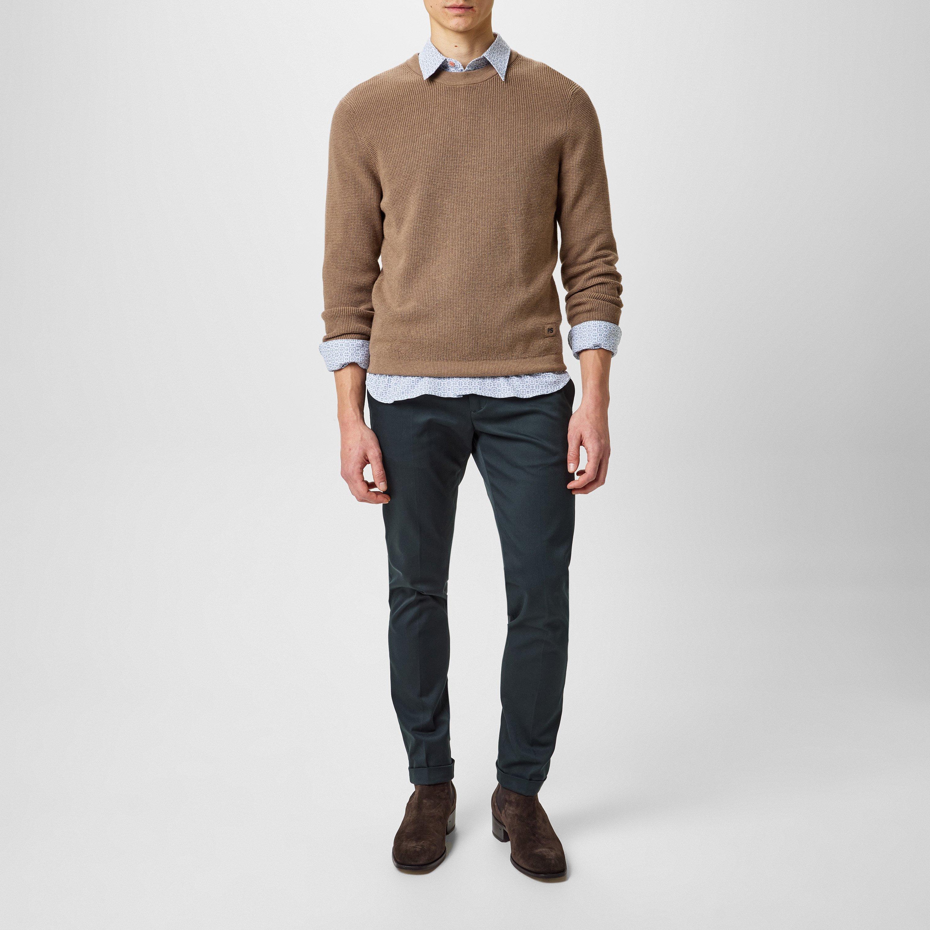 Beige 64 - PS Paul Smith - Men's Waffle Knitted Crew Neck Jumper - 4