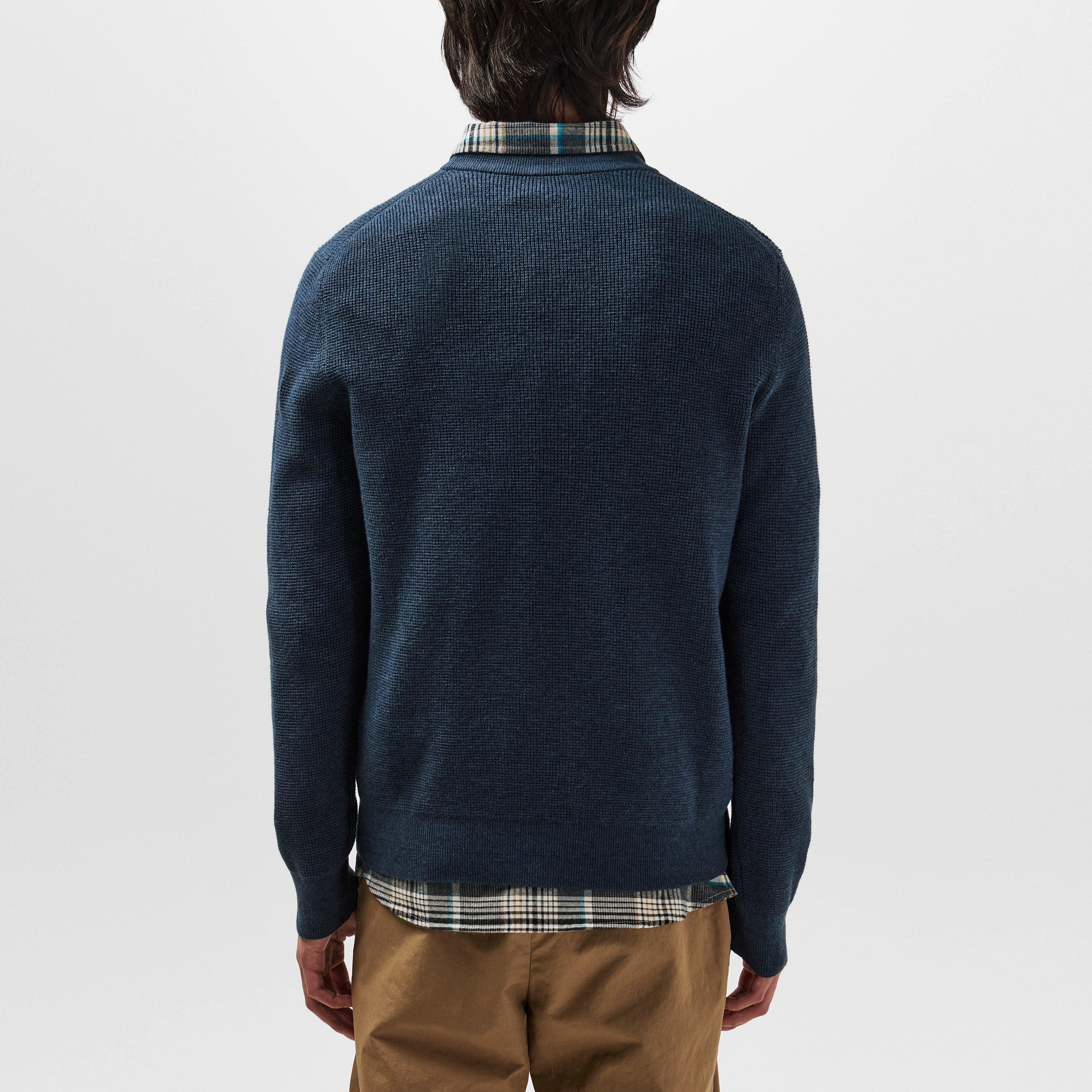 Blue 76 - PS Paul Smith - Men's Waffle Knitted Crew Neck Jumper - 4