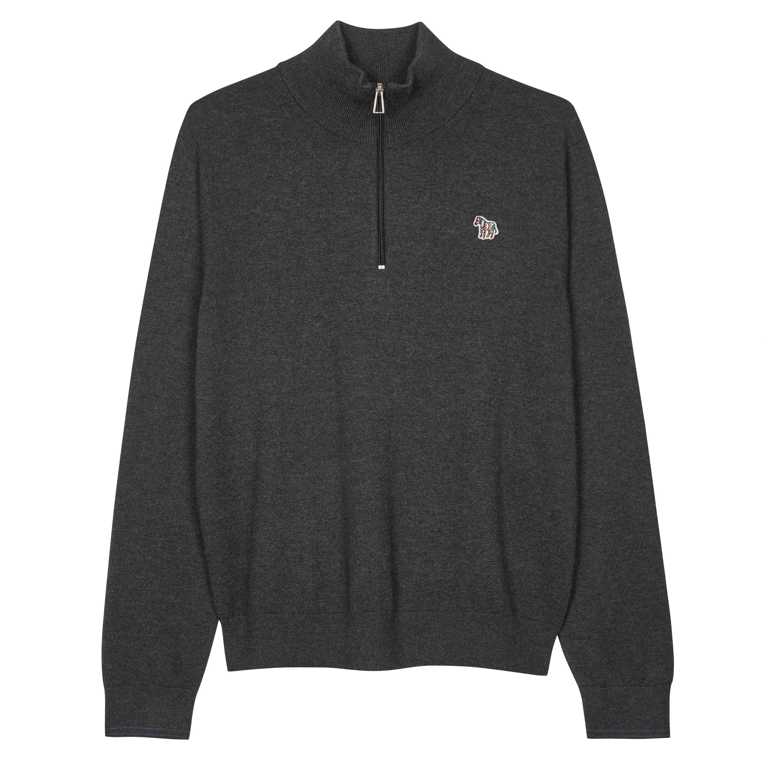 Grey 78 - PS Paul Smith - Zebra Logo 1/4 Zip Sweater - 1