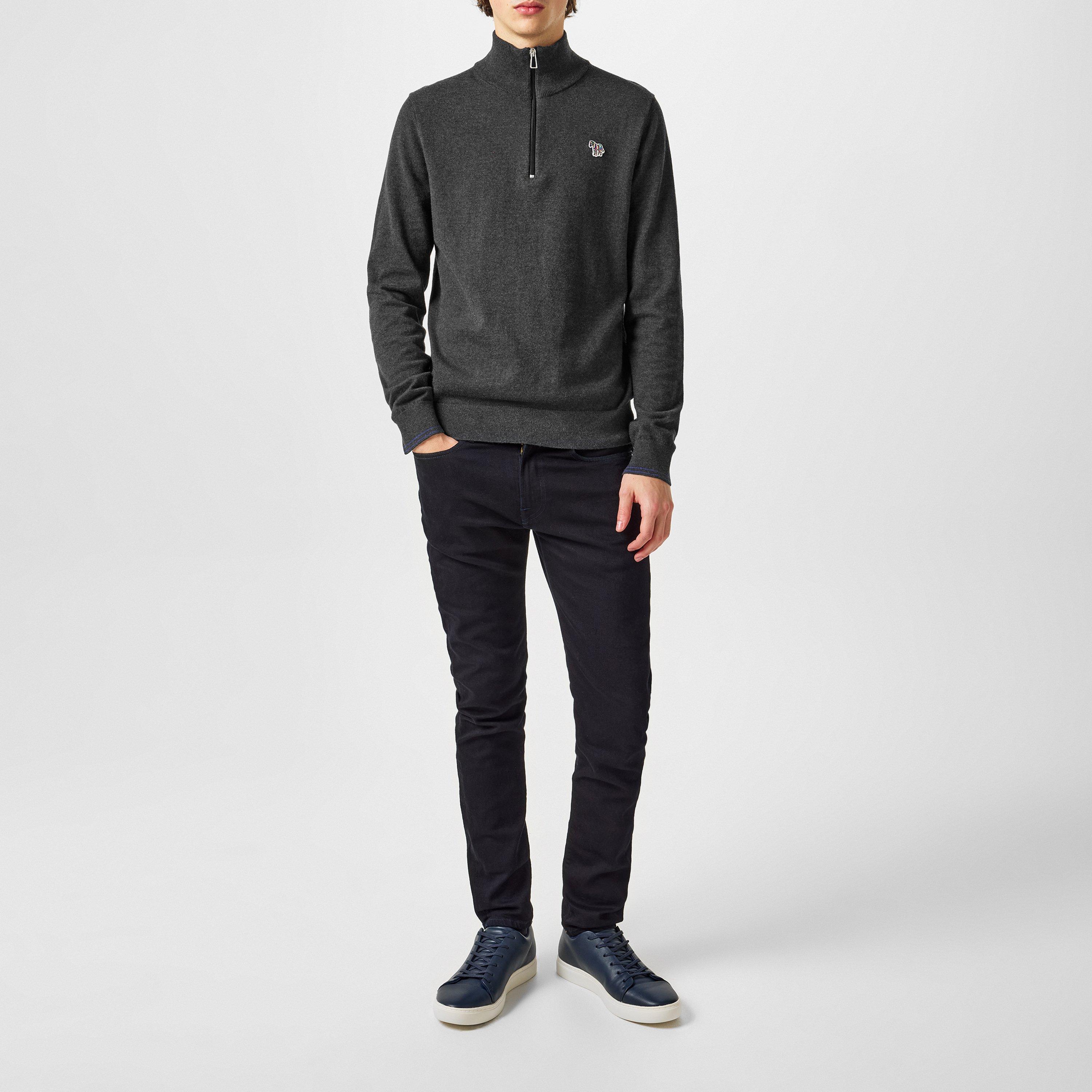 Grey 78 - PS Paul Smith - Zebra Logo 1/4 Zip Sweater - 6