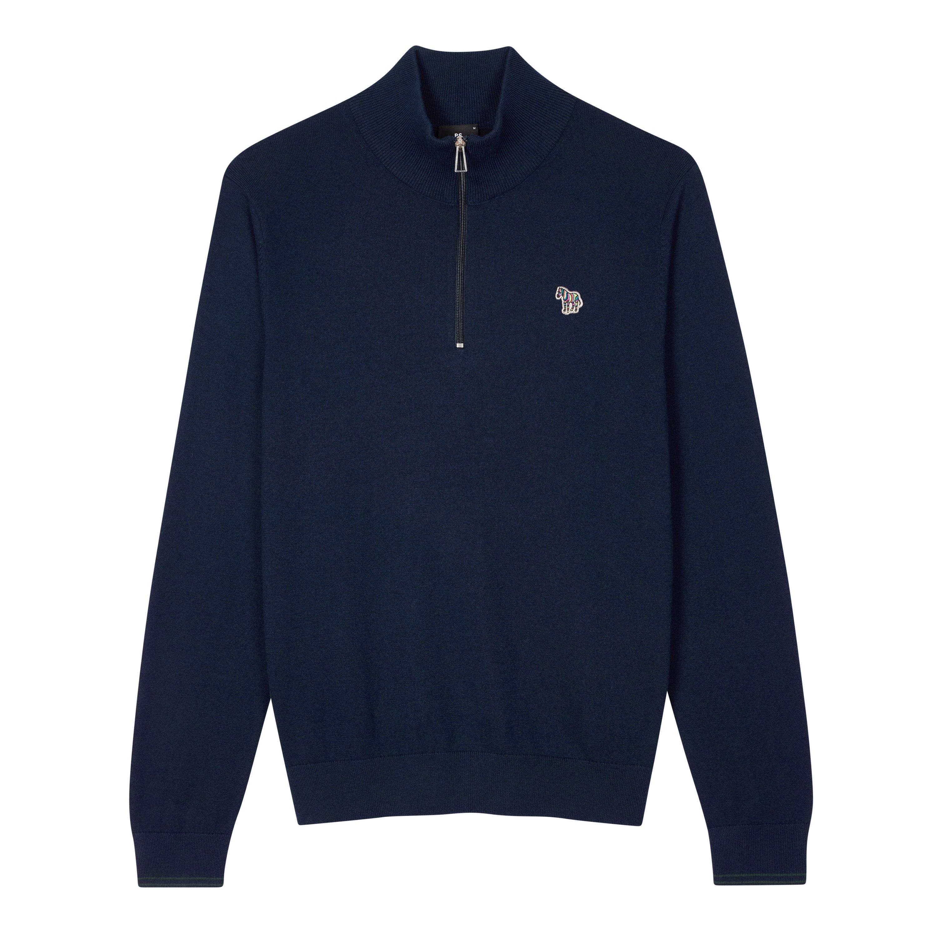 Blue 49 - PS Paul Smith - Zebra Logo 1/4 Zip Sweater - 7