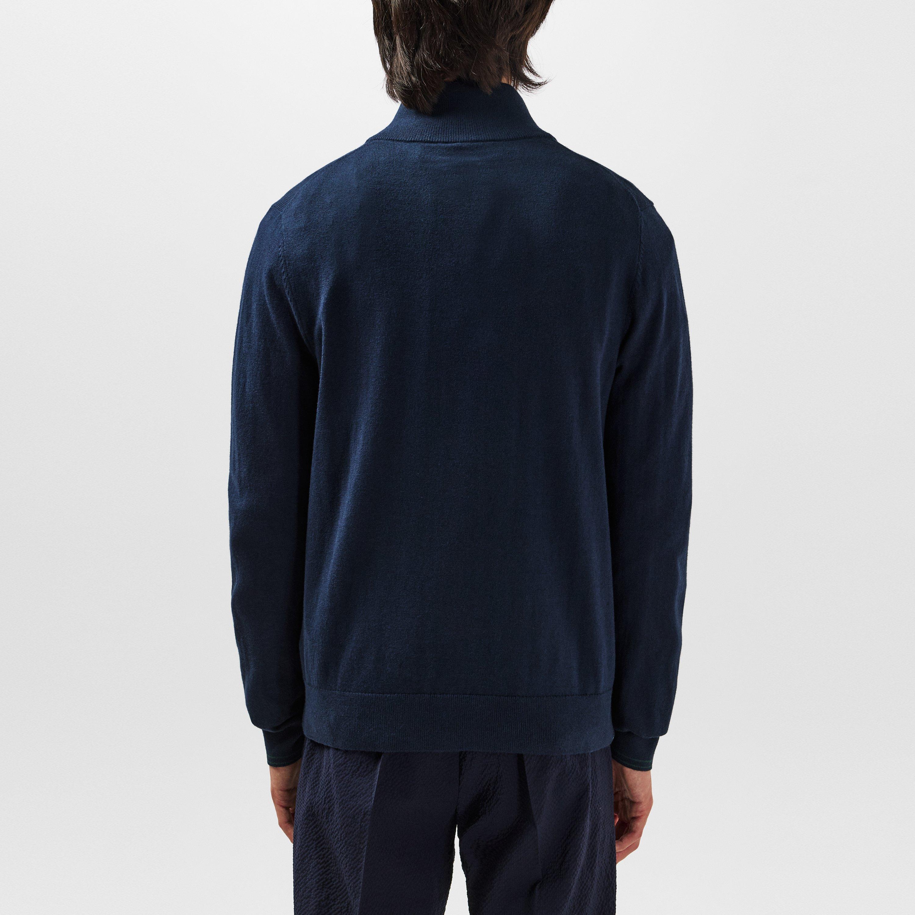 Blue 49 - PS Paul Smith - Zebra Logo 1/4 Zip Sweater - 4