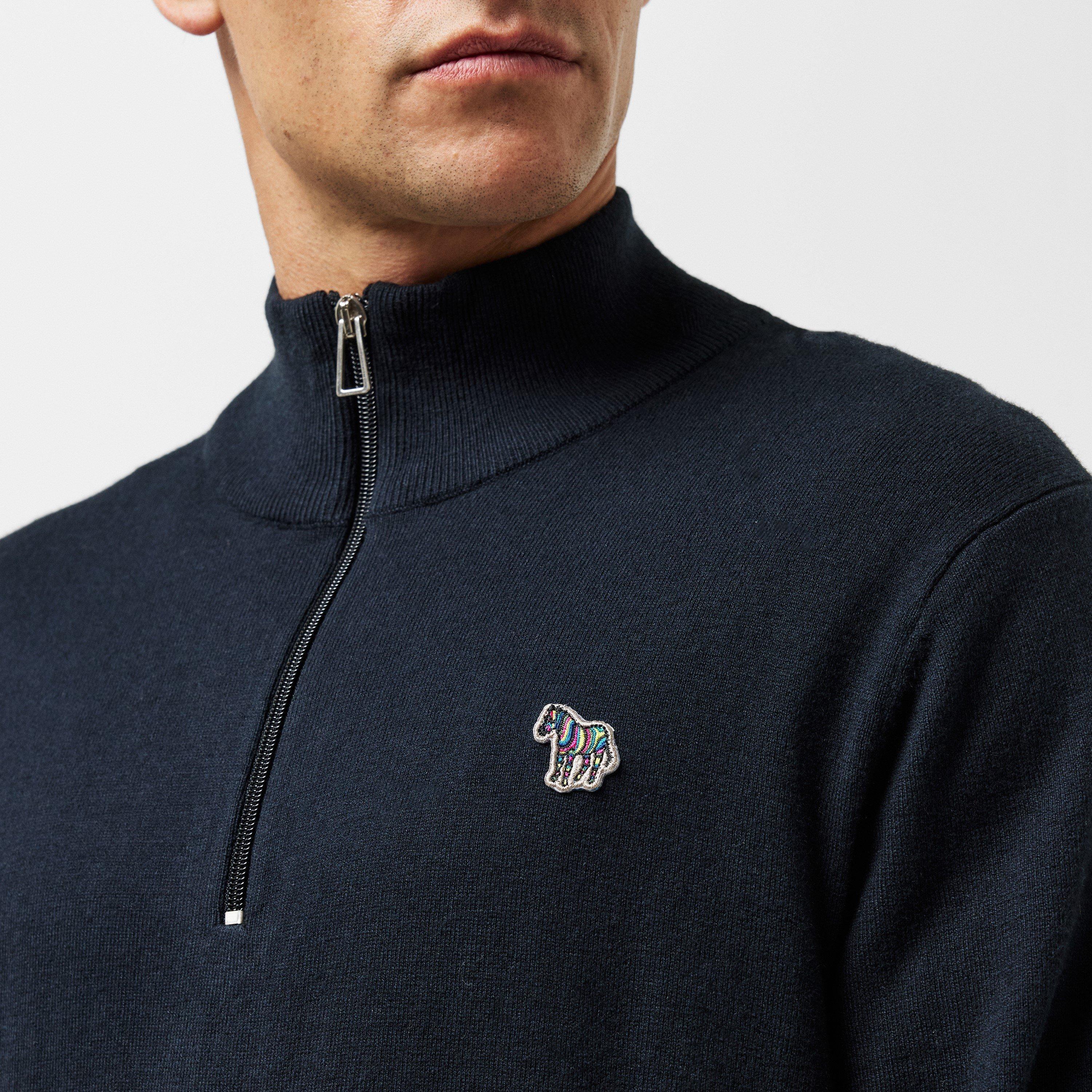 Black 79 - PS Paul Smith - Zebra Logo 1/4 Zip Sweater - 5