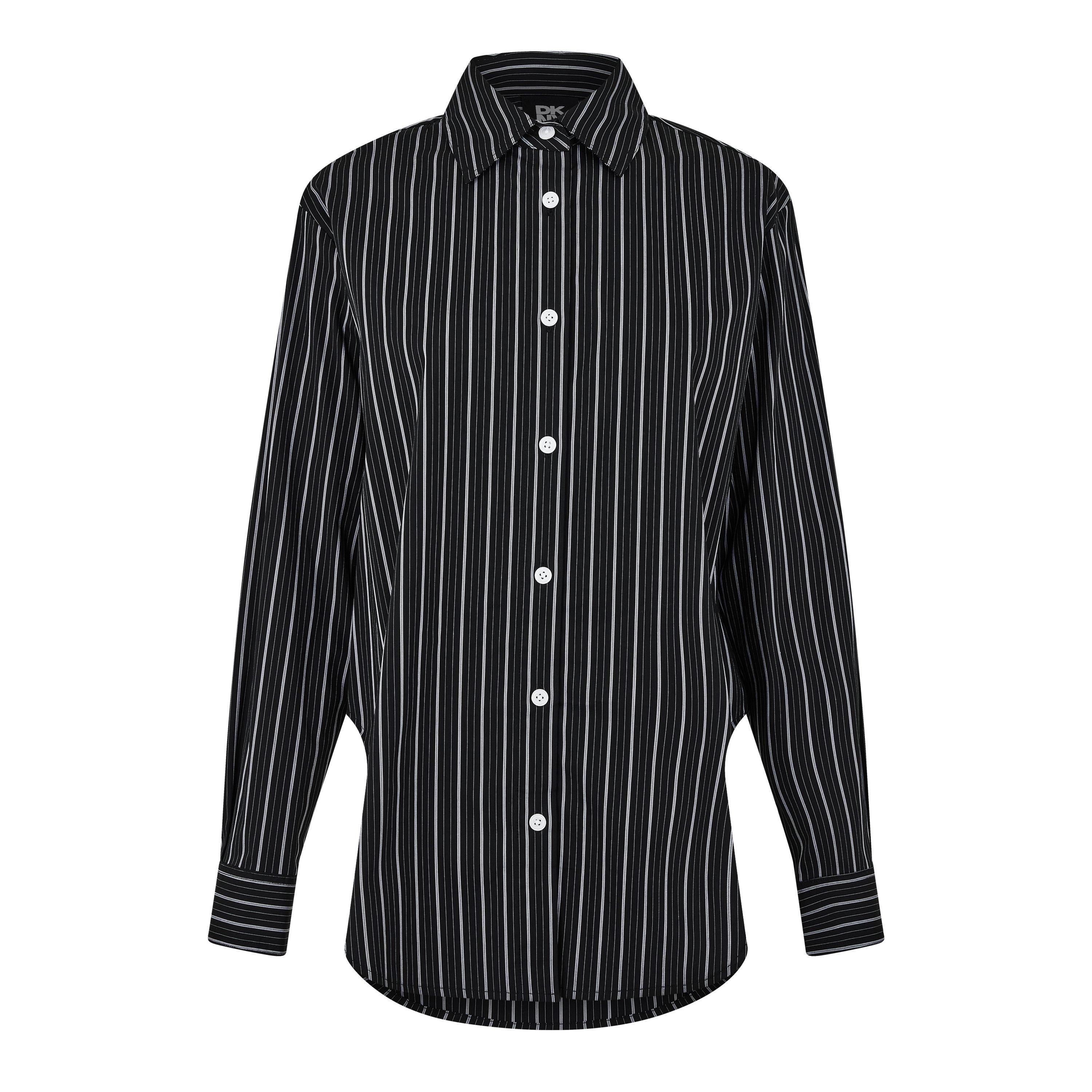 BK/GRY STRIPES - DKNY - Women's Long-Sleeve Plain Shirt - 5