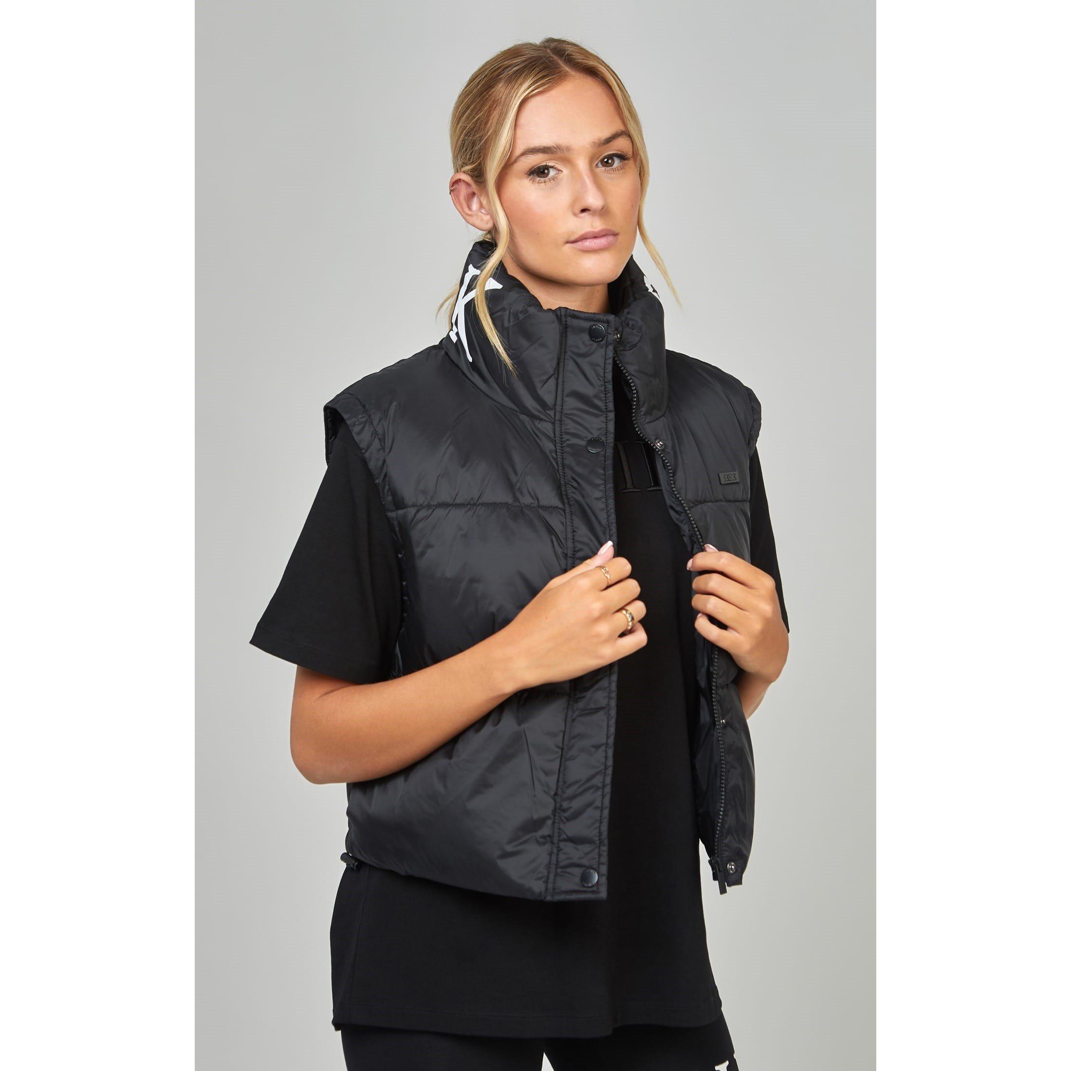 Black - SikSilk - Cropped Gilet - 1