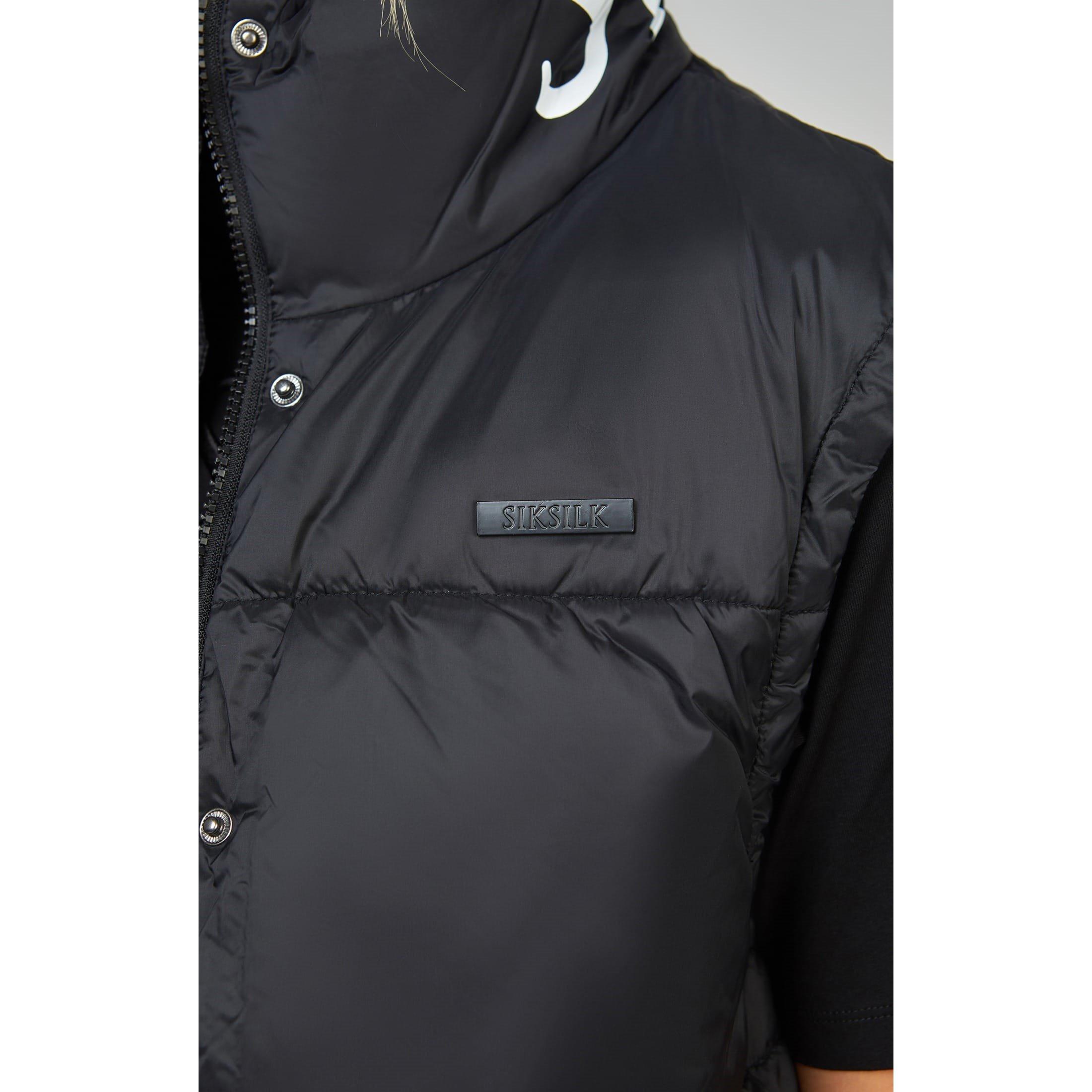 Black - SikSilk - Cropped Gilet - 7