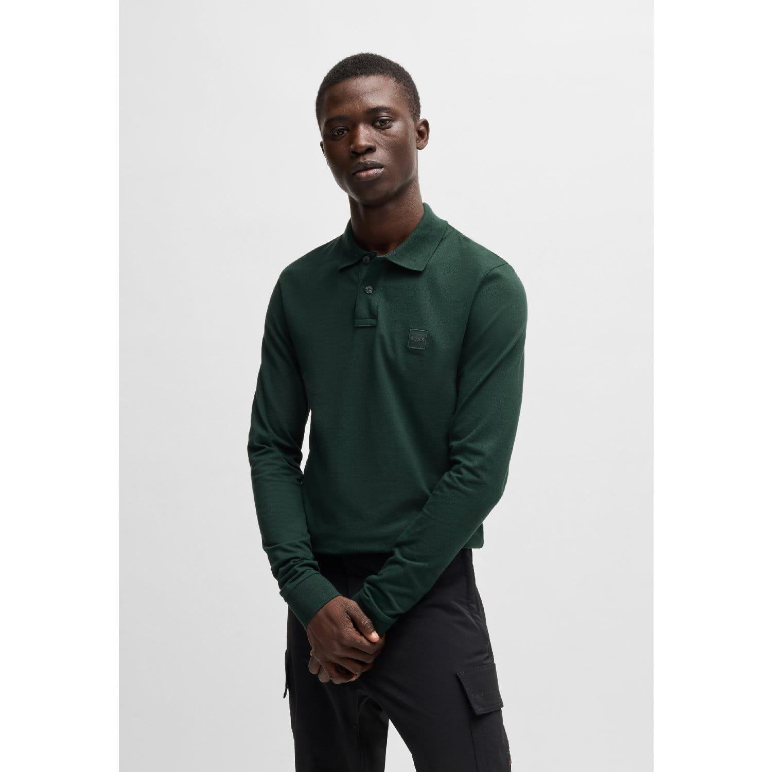 Green - Boss - Passerby Long Sleeve Polo Shirt - 1