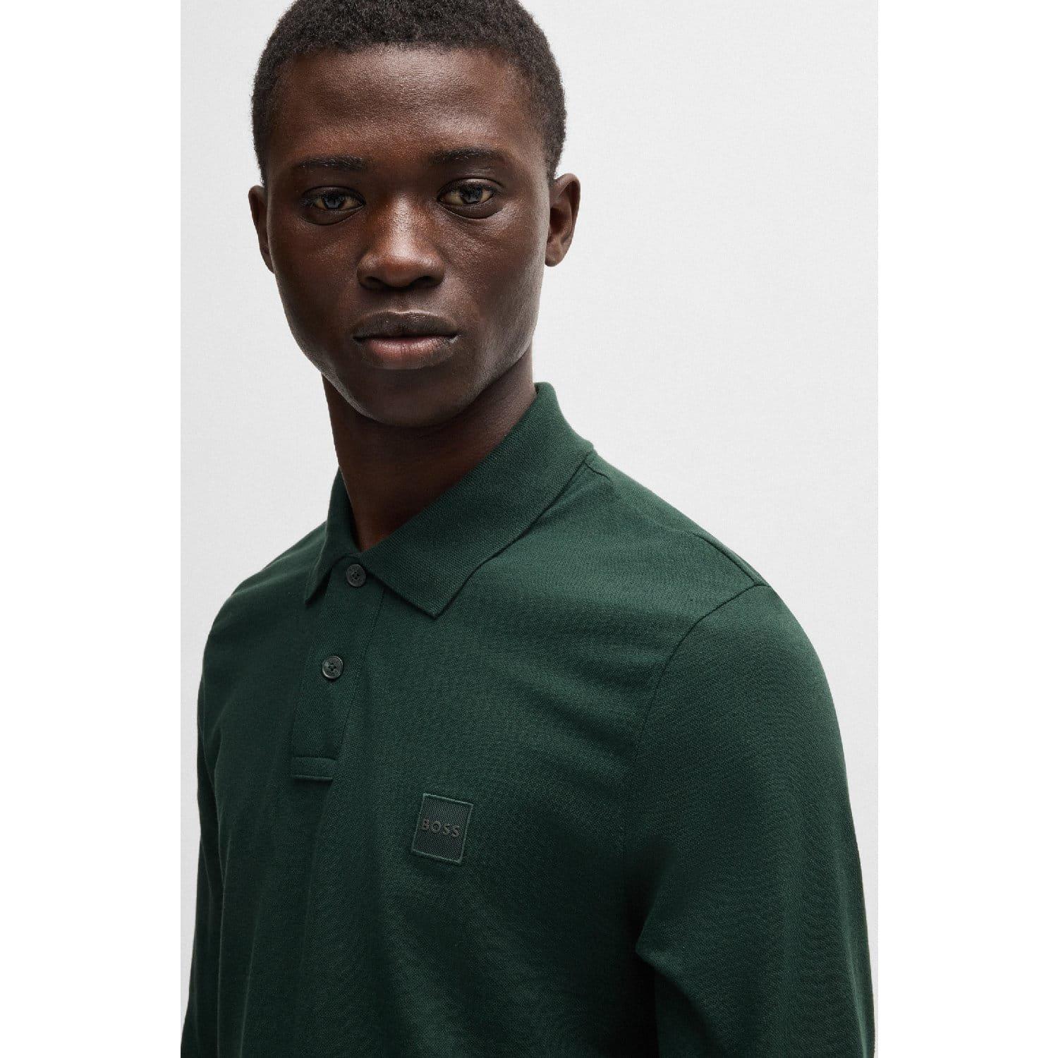 Green - Boss - Passerby Long Sleeve Polo Shirt - 4