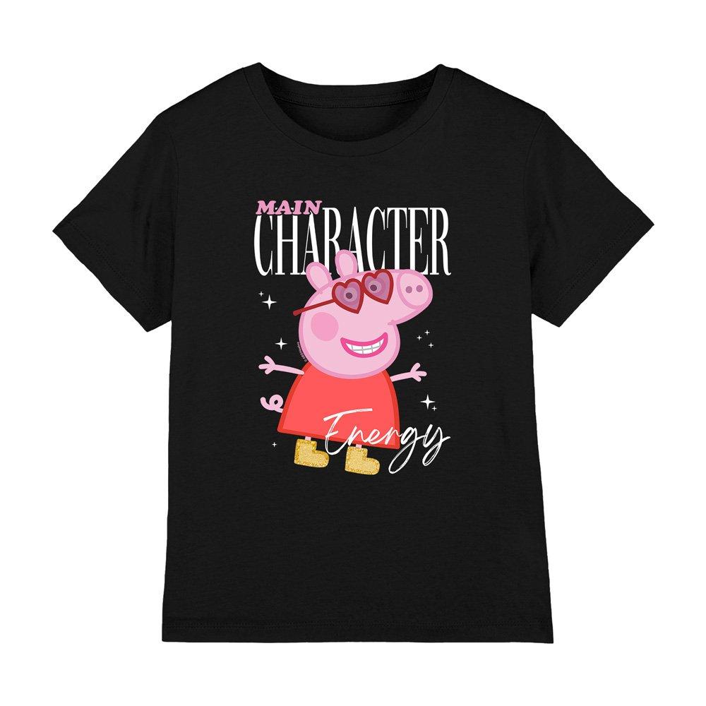Black - Hasbro - Peppa Pig Tv Peppa Pig Main Character Kids T Shirt - 1
