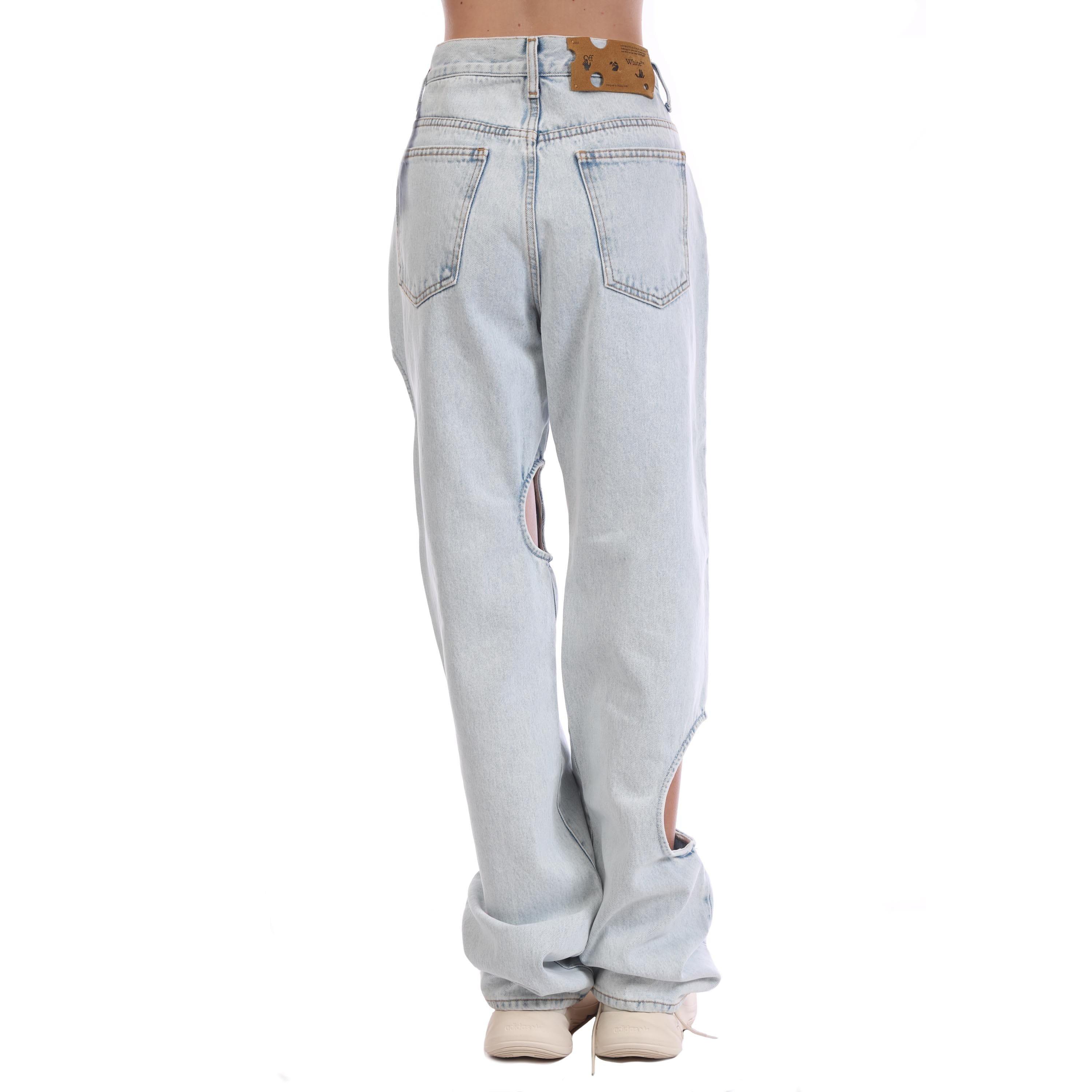 Light Blue - Off White - Meteor Cool Baggy Jeans - 4
