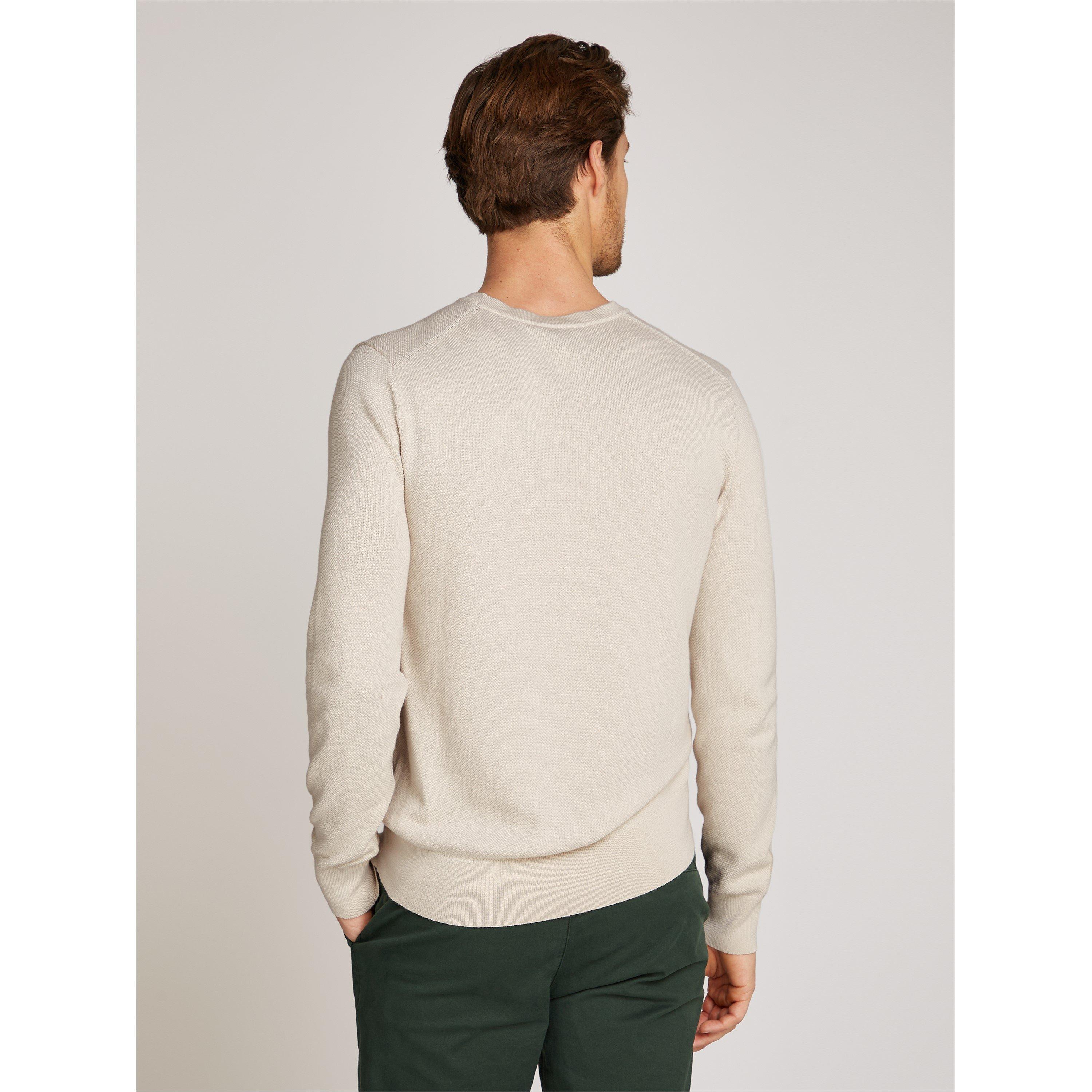 Stony Beige - Calvin Klein - MICRO PIQUE STRUCTURE SWEATER - 2