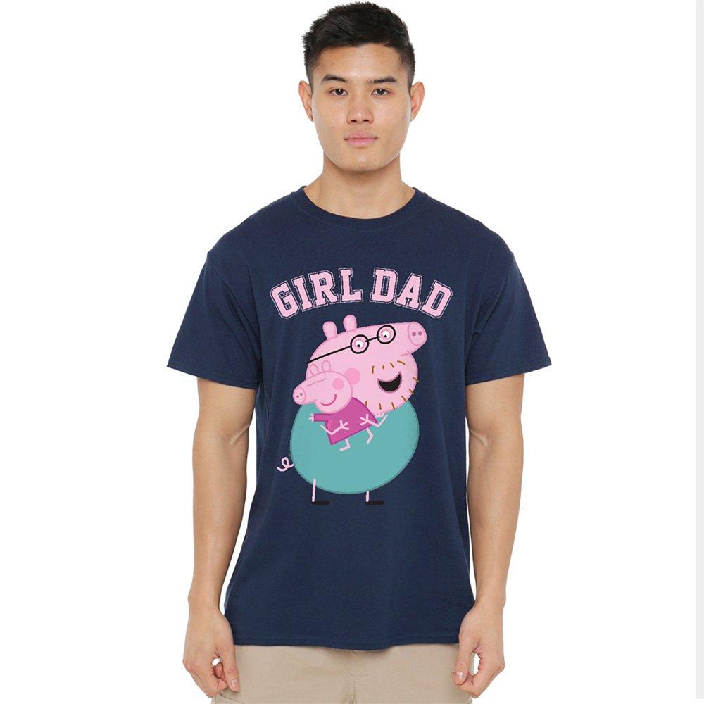 Navy - Hasbro - Peppa Pig Daddy Pig Girl Dad T Shirt Navy - 1