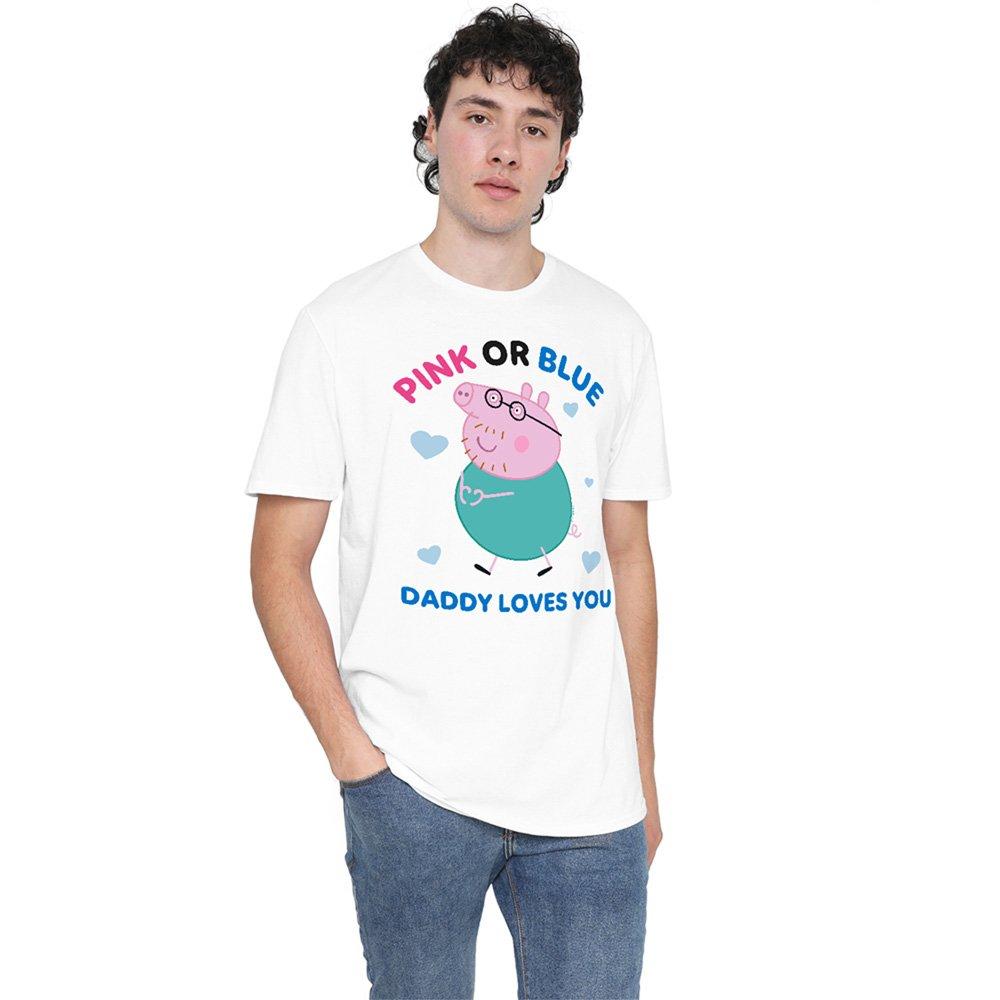White - Hasbro - Peppa Pig Pink Or Blue Daddy Pig Loves You T Shirt - 1