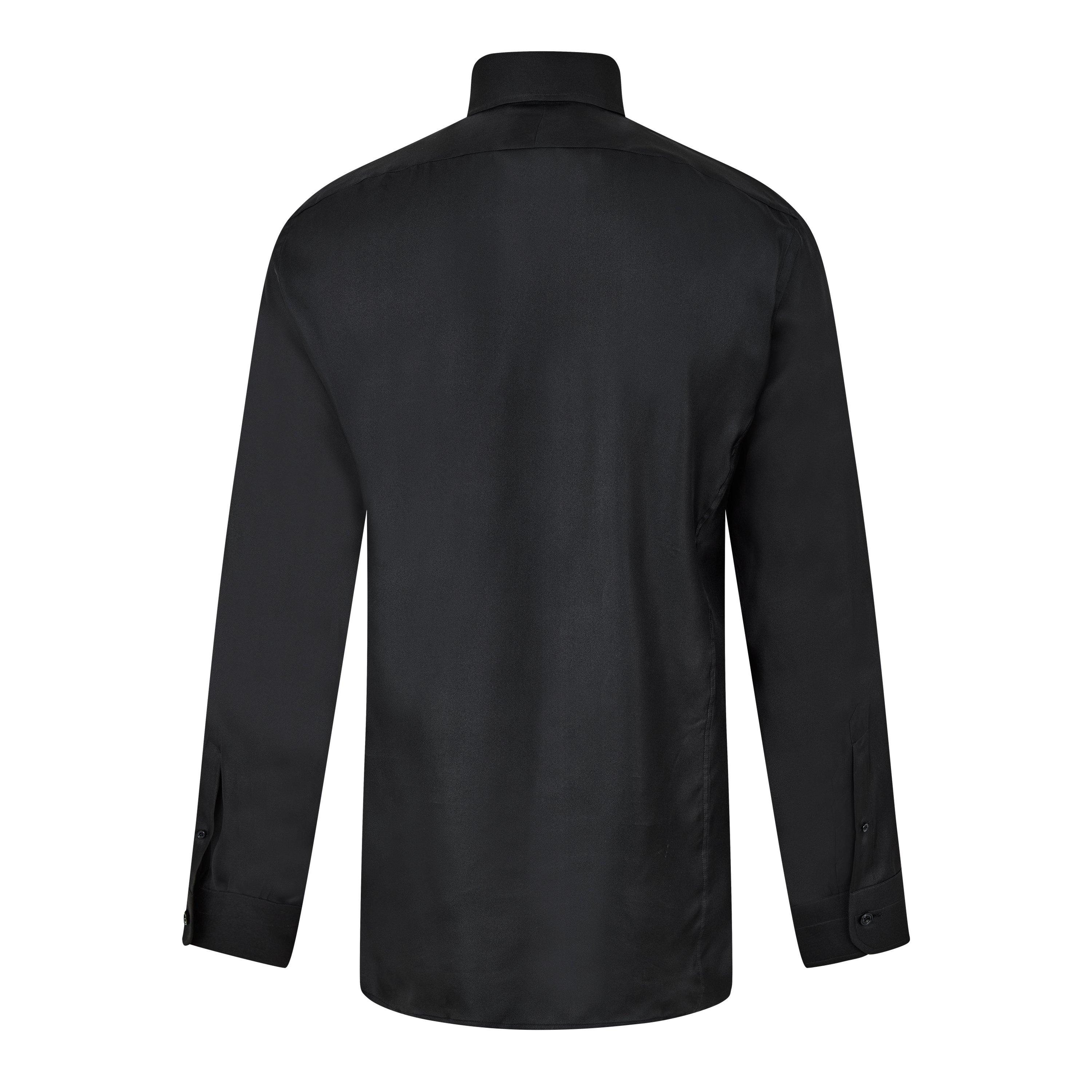 Black - Tom Ford - Men's Twill Long-Sleeve Plain Shirt - 2