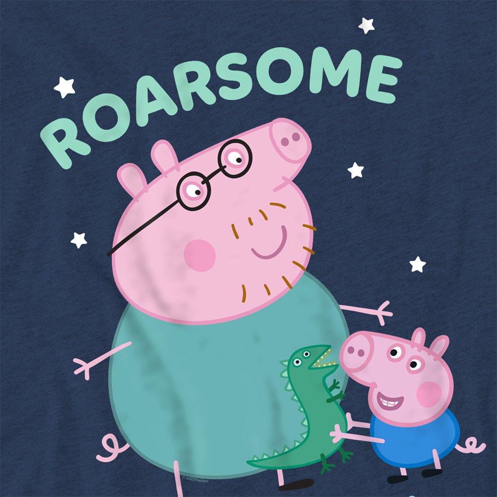 Navy - Hasbro - Peppa Pig Roarsome Daddy Pig T Shirt Heather Navy - 2