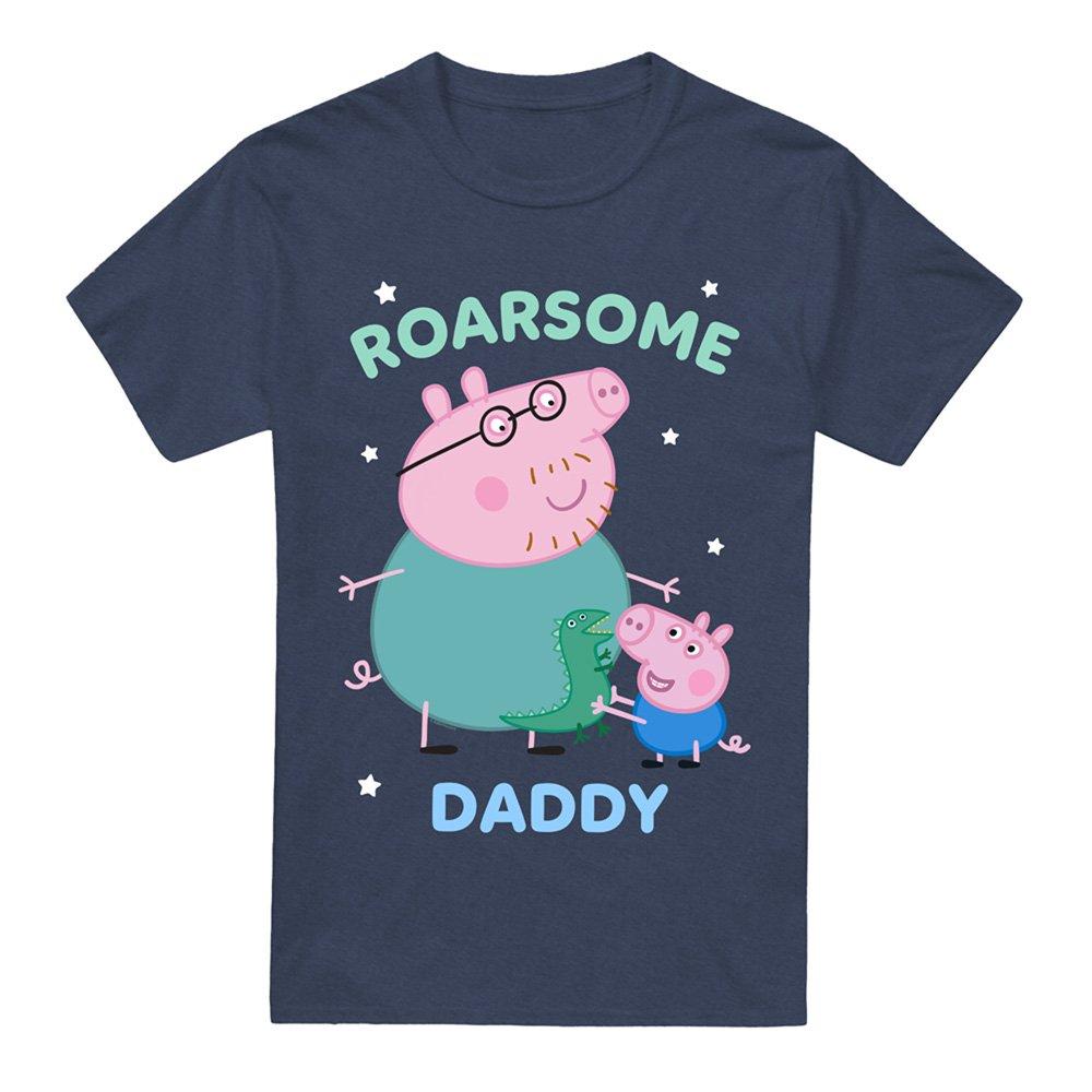 Navy - Hasbro - Peppa Pig Roarsome Daddy Pig T Shirt Heather Navy - 4