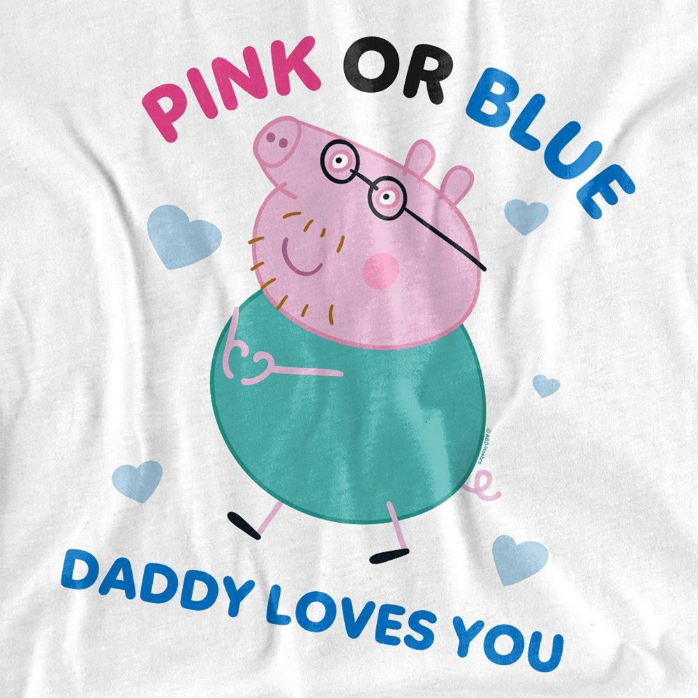 White - Hasbro - Peppa Pig Pink Or Blue Daddy Pig Loves You T Shirt - 2
