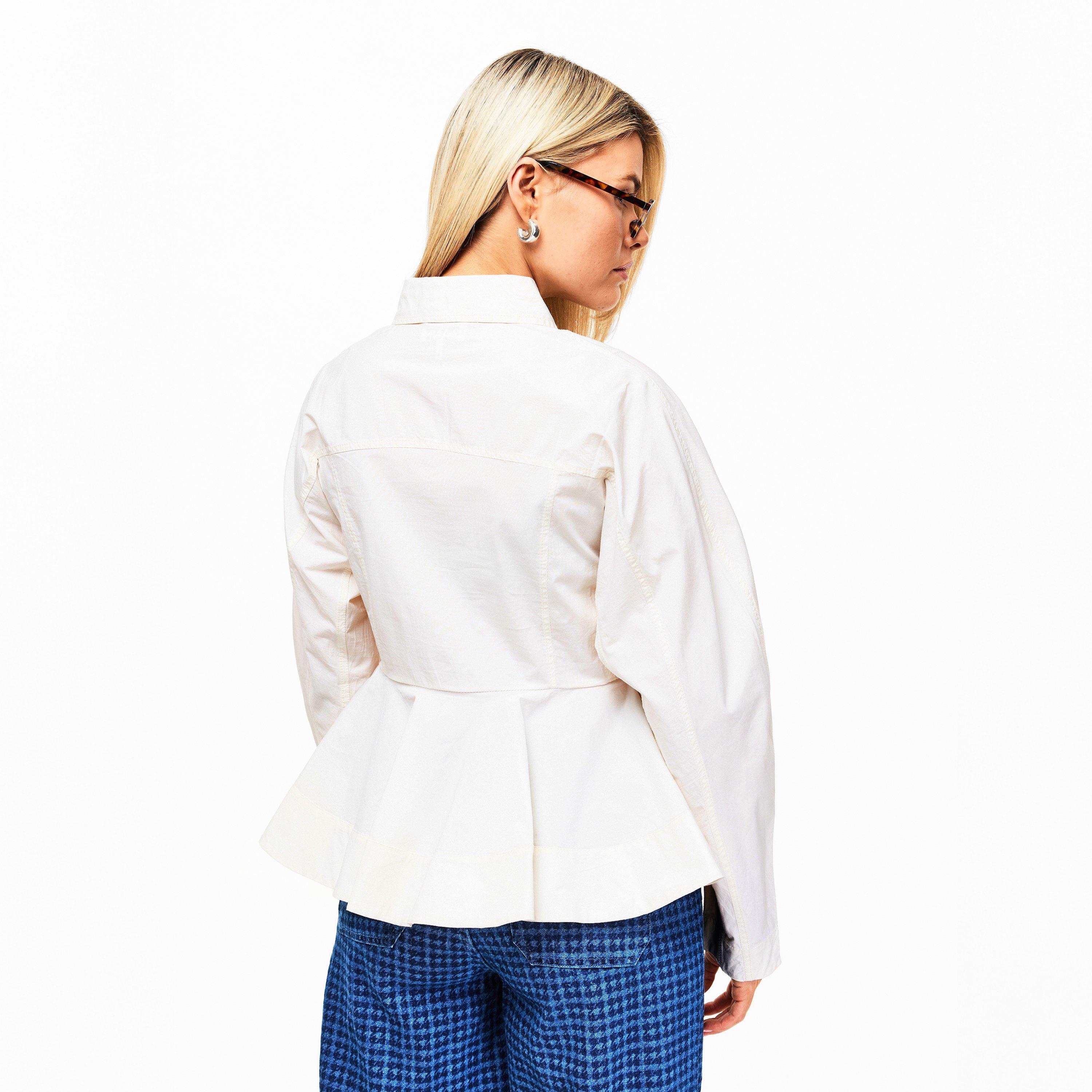 Egret - Ganni - Women's Peplum Top - 4