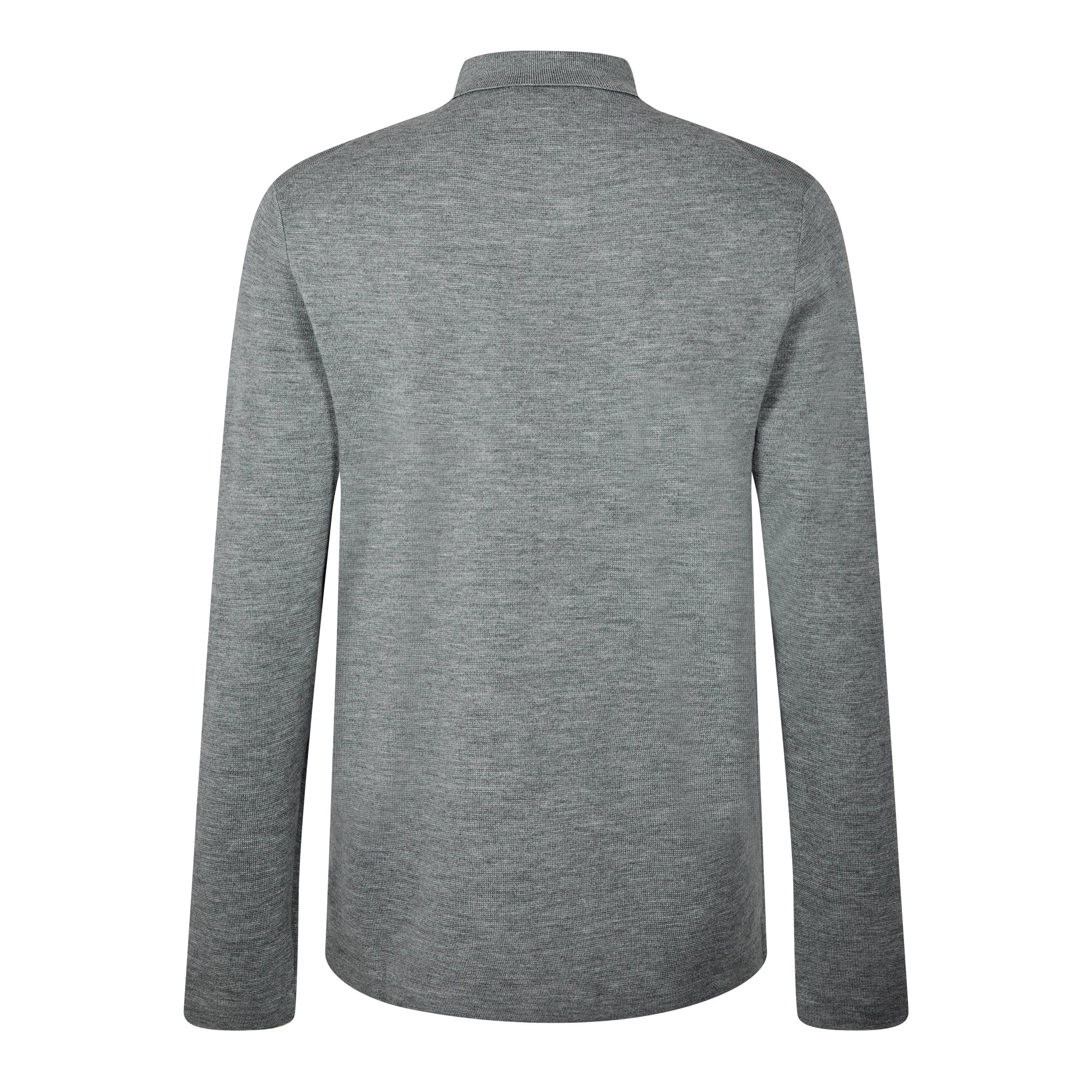 Grey Heather - Polo Ralph Lauren - Merino Button Down Knit Jumper - 3