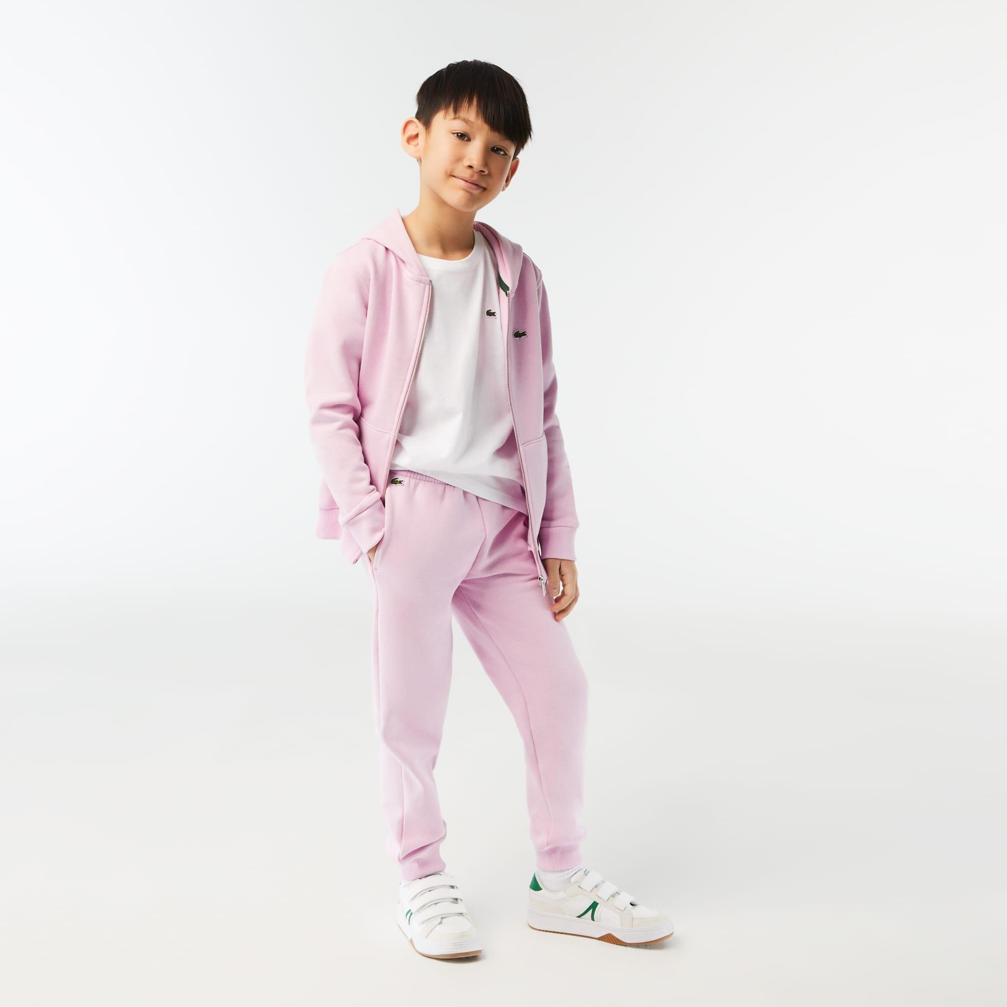 Pink - Lacoste - Kids Sport Fleece Sweatpants - 3