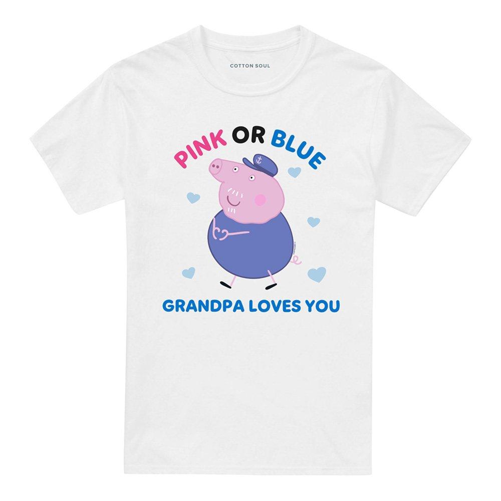 White - Hasbro - Peppa Pig Pink Or Blue Grandpa Pig Loves You T Shi - 4