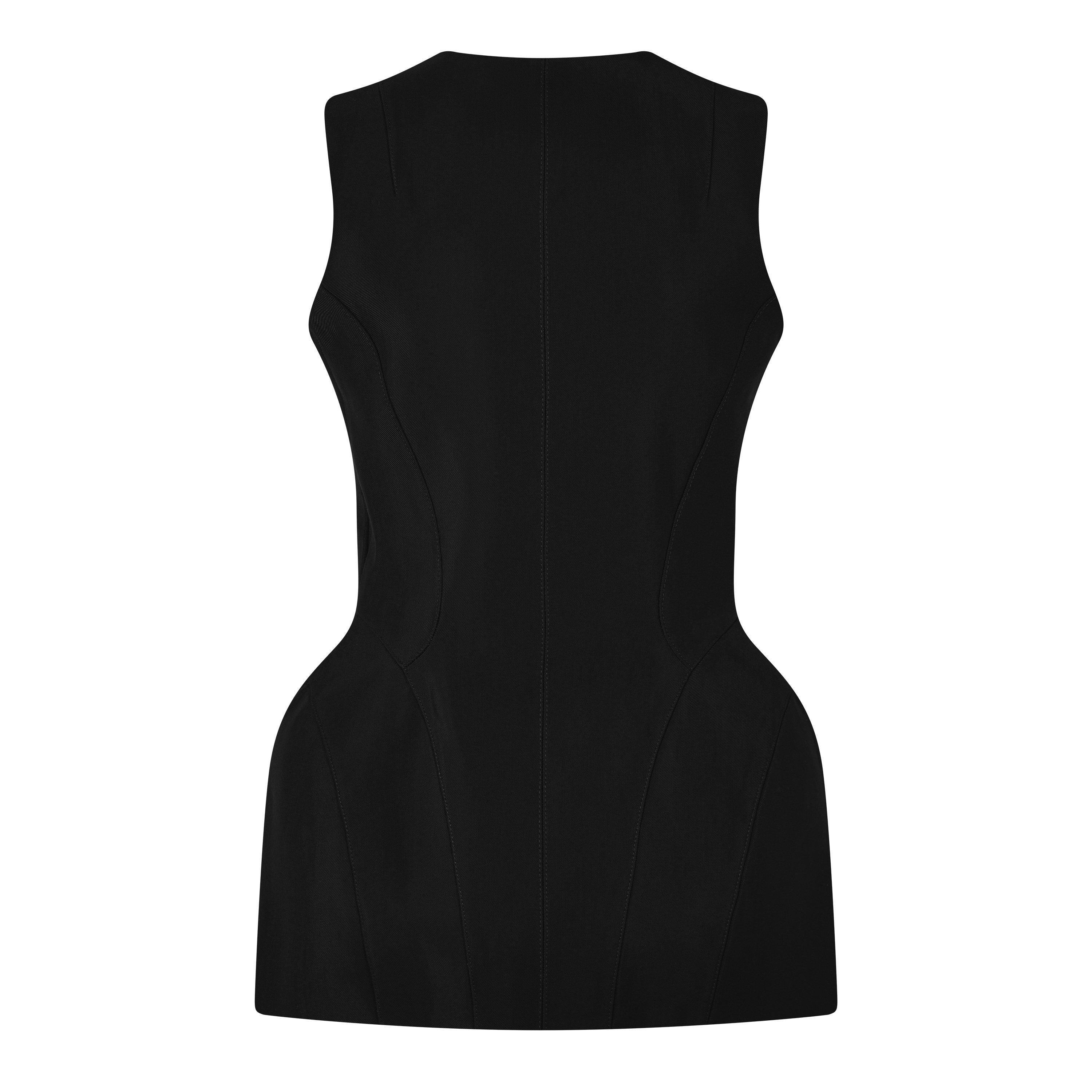 Black - Mugler - Corseted Pierced Vest - 6