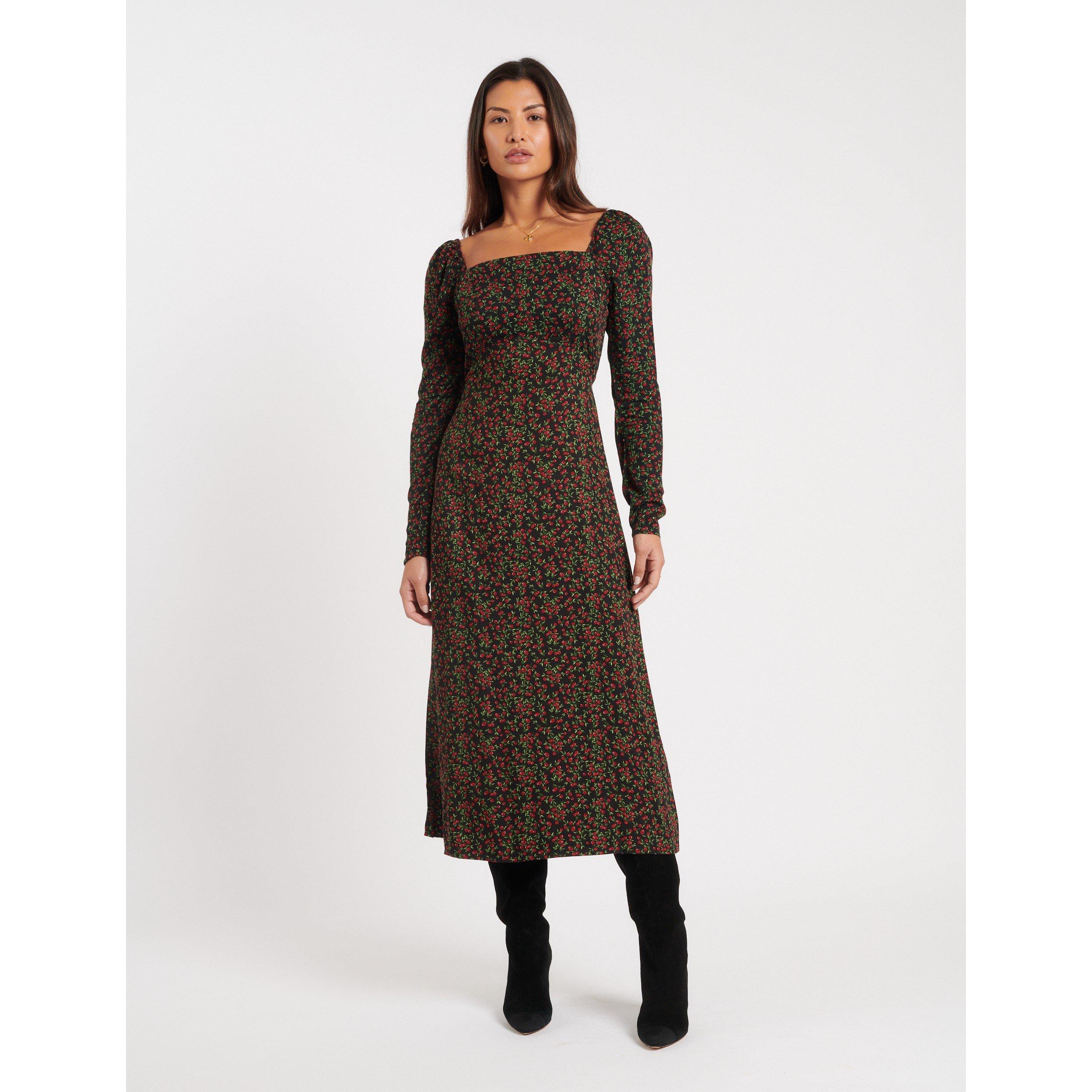 Nobodys Child Women's Fruit Print Abby Midi Dress - Black - 10 (S)