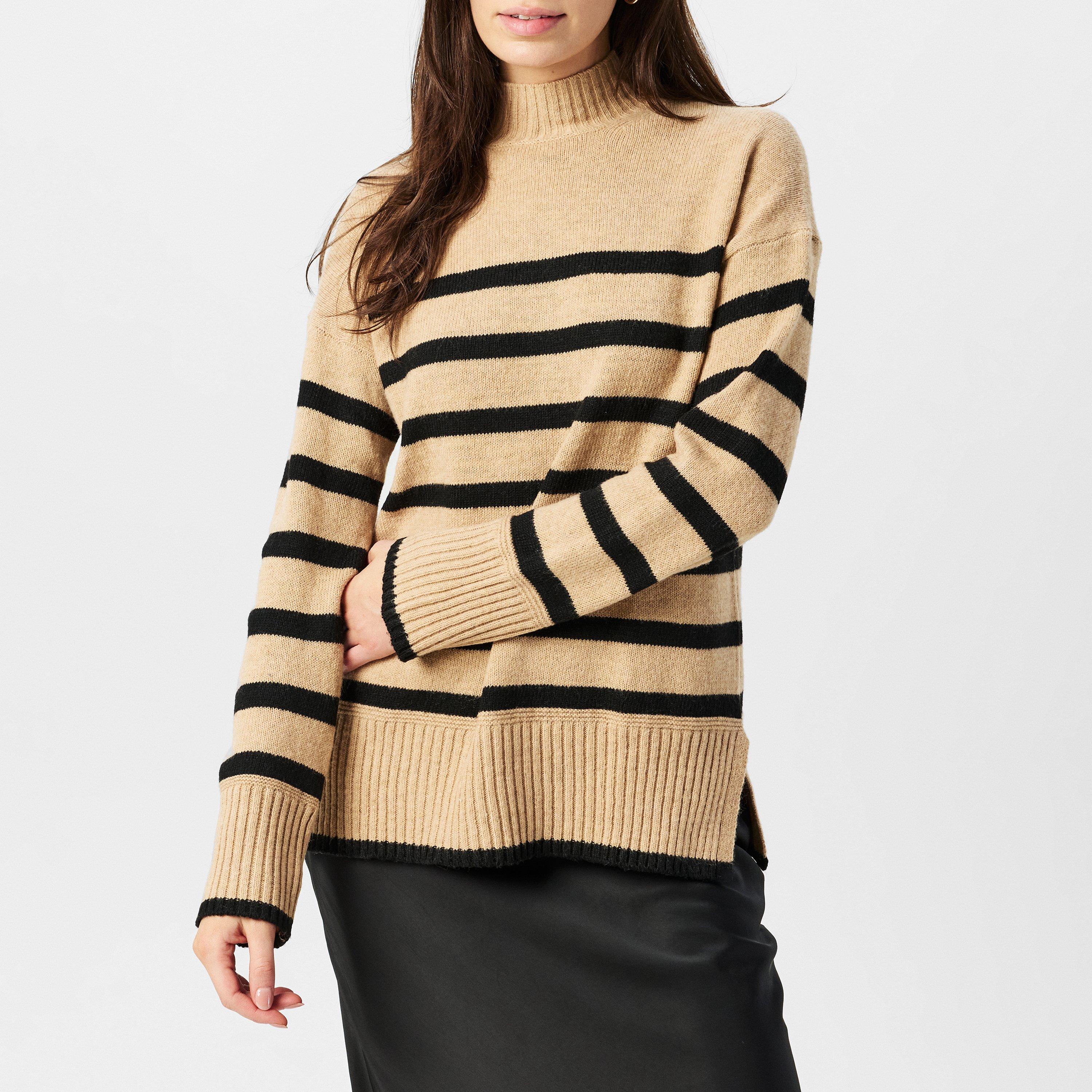 Multi - Nobodys Child - Striped Funnel Longline Jumper - 3