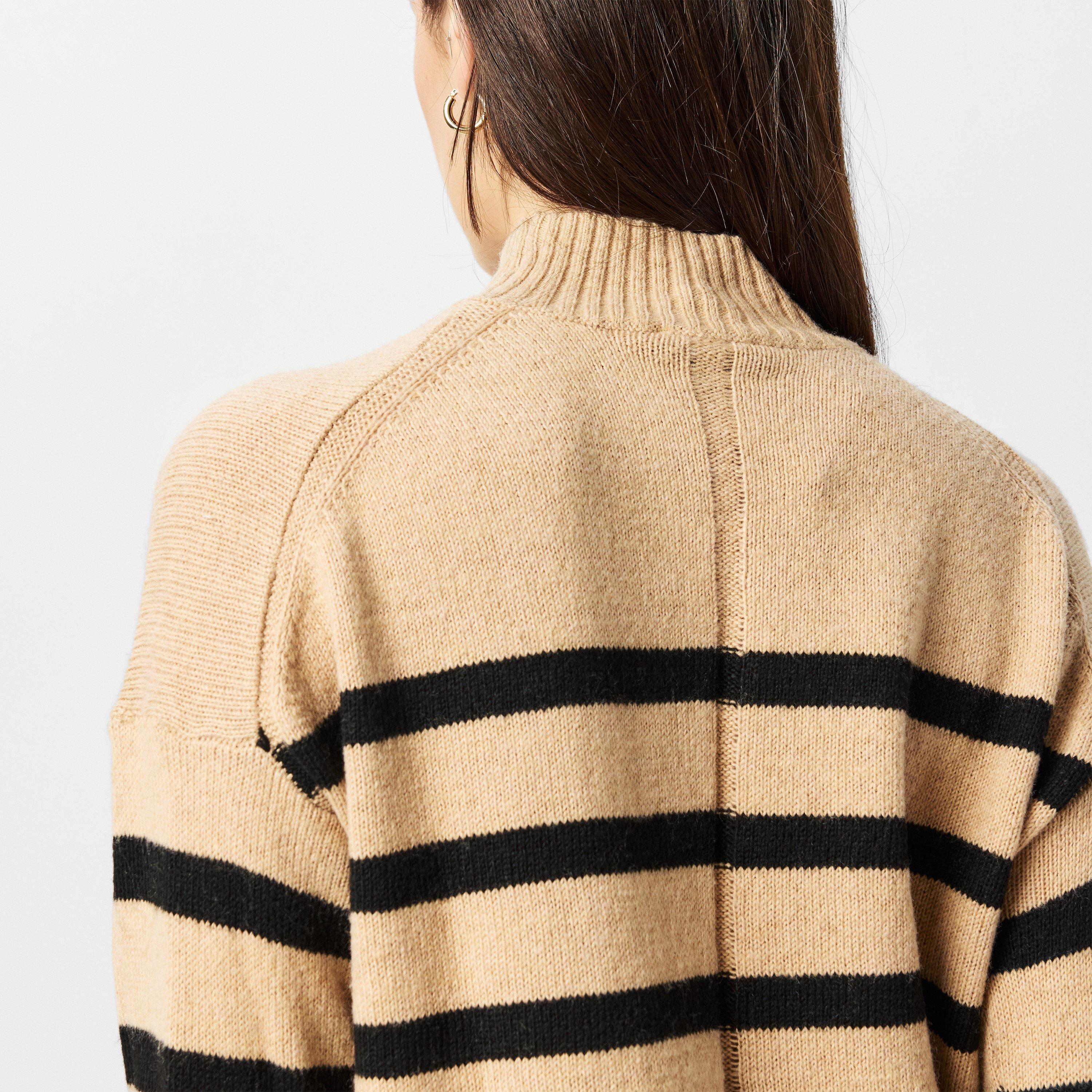 Multi - Nobodys Child - Striped Funnel Longline Jumper - 5