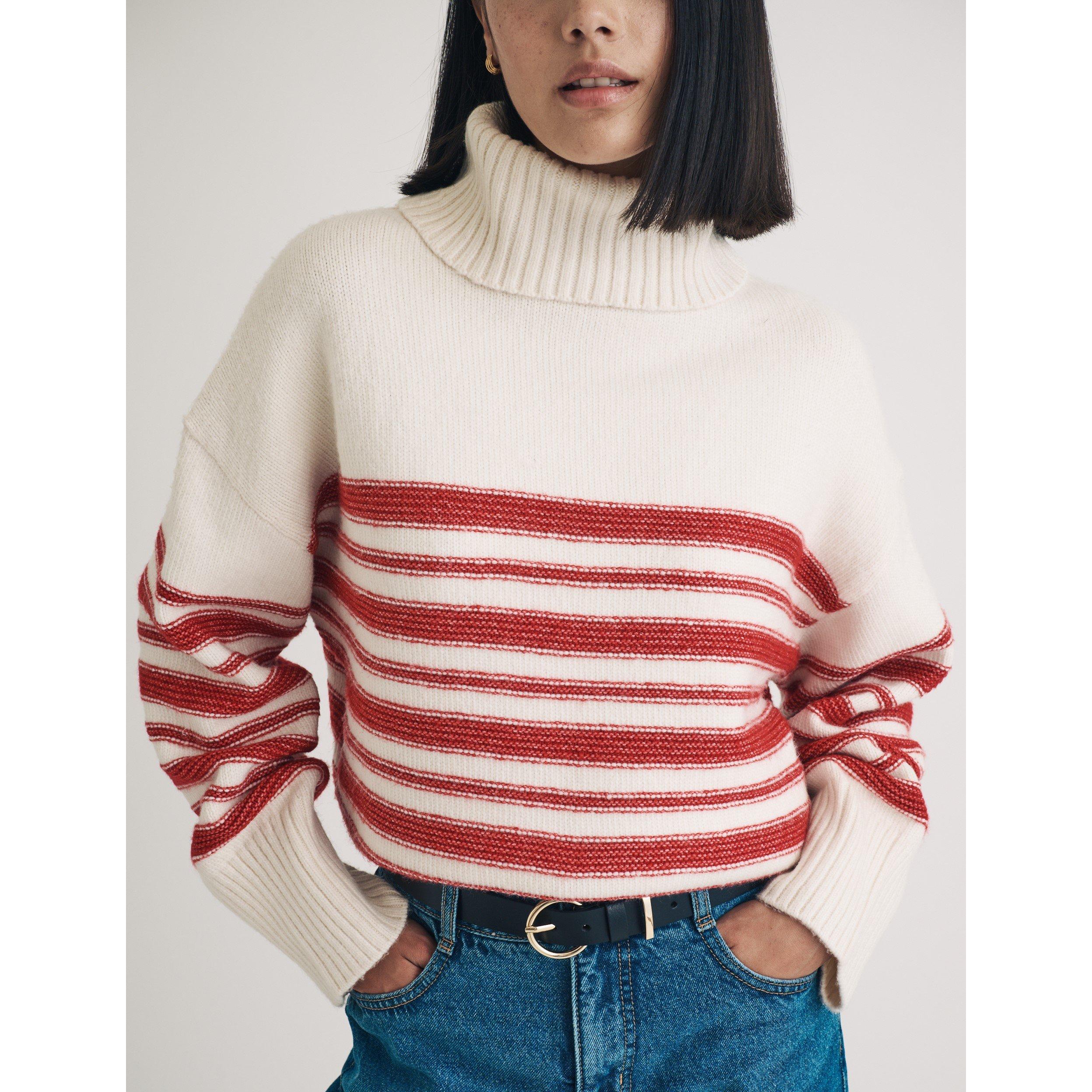 Cream - Nobodys Child - Stripe Knitted Roll Neck Jumper - 1