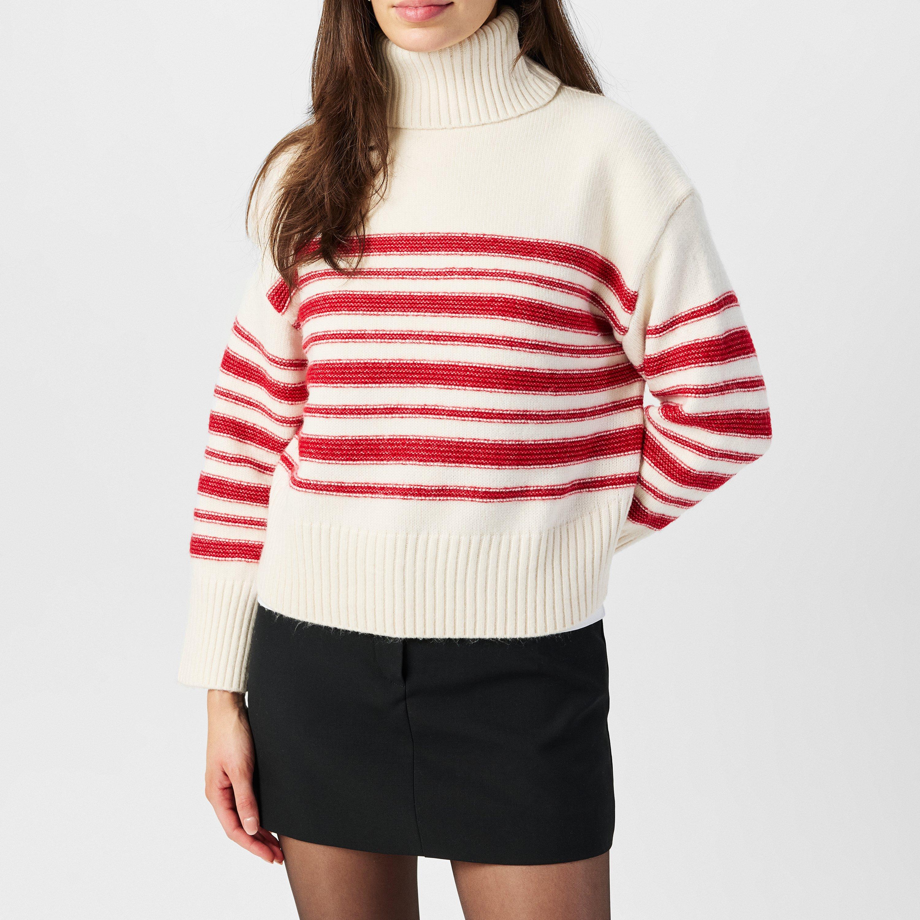 Cream - Nobodys Child - Stripe Knitted Roll Neck Jumper - 3