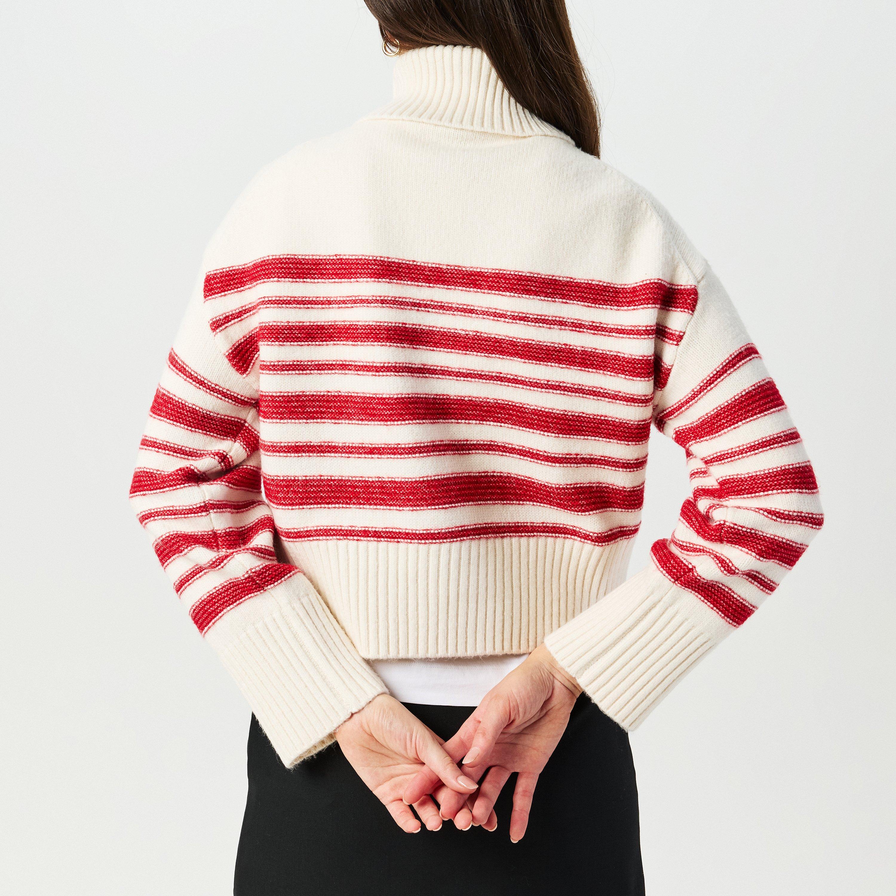 Cream - Nobodys Child - Stripe Knitted Roll Neck Jumper - 4