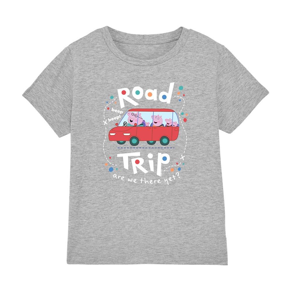 Light Grey - Hasbro - Peppa Pig Road Trip New Car Kids T-Shirt Athletic - 1