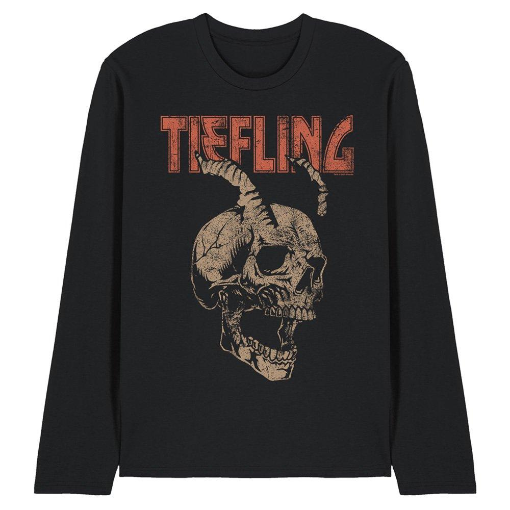 Black - Hasbro - Dungeons Dragons Tiefling Horn Skull Long Sleeve T - 1