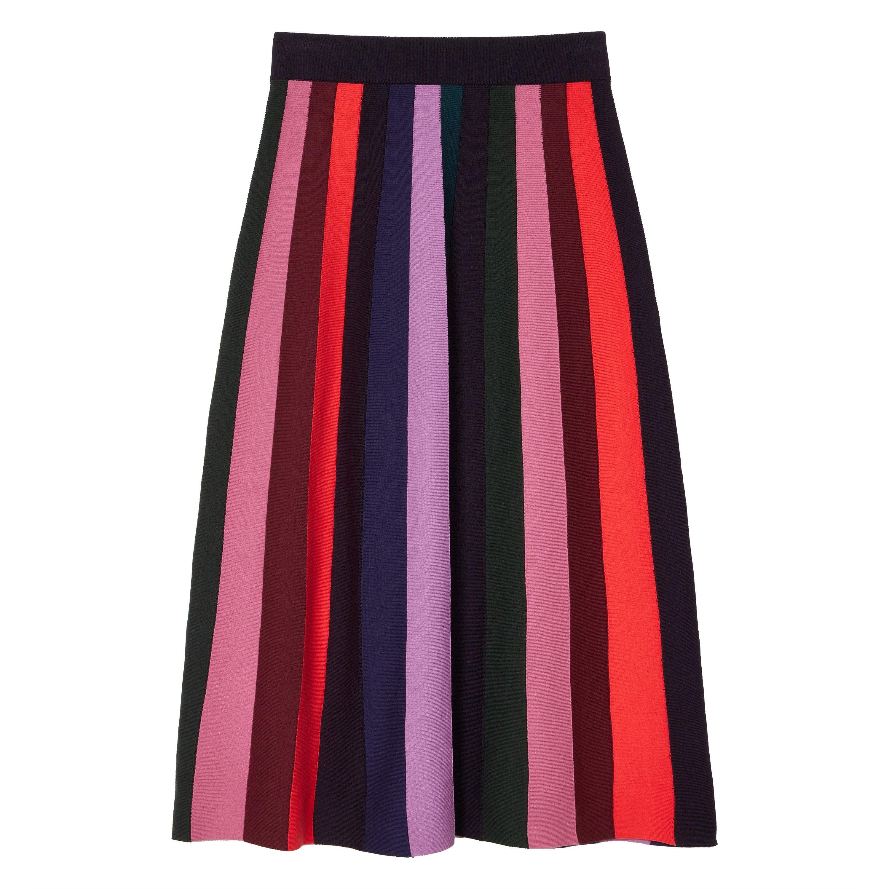 Black - PS Paul Smith - Women's Striped Midi Knitted Skirt - 3
