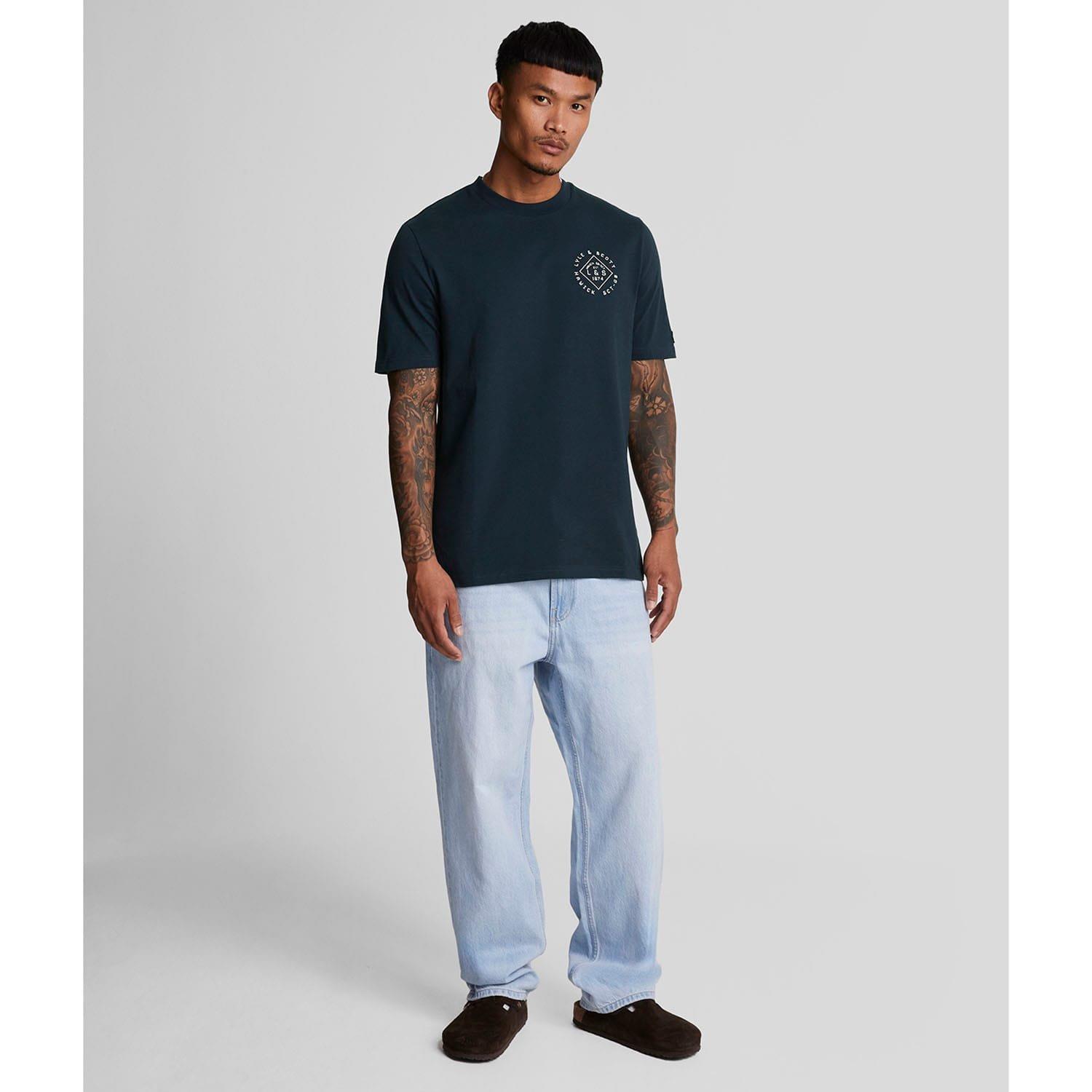 Navy - Lyle and Scott - Stamp T-Shirt - 2