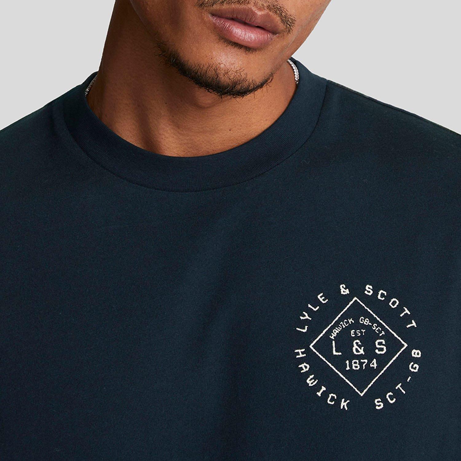 Navy - Lyle and Scott - Stamp T-Shirt - 4