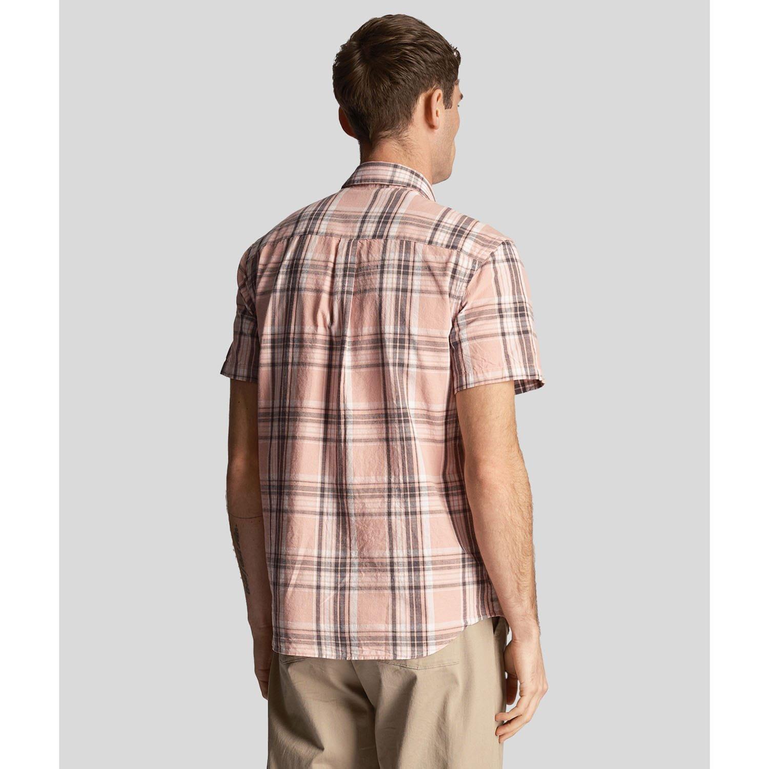 Pink - Lyle and Scott - Linen Check Short Sleeve Shirt - 3