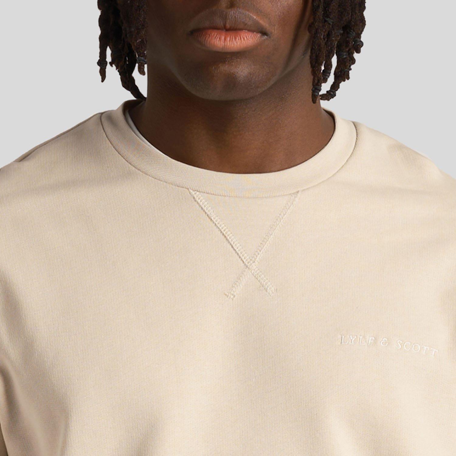 Cream - Lyle and Scott - Loopback Embroidered Crewneck Sweatshirt - 4