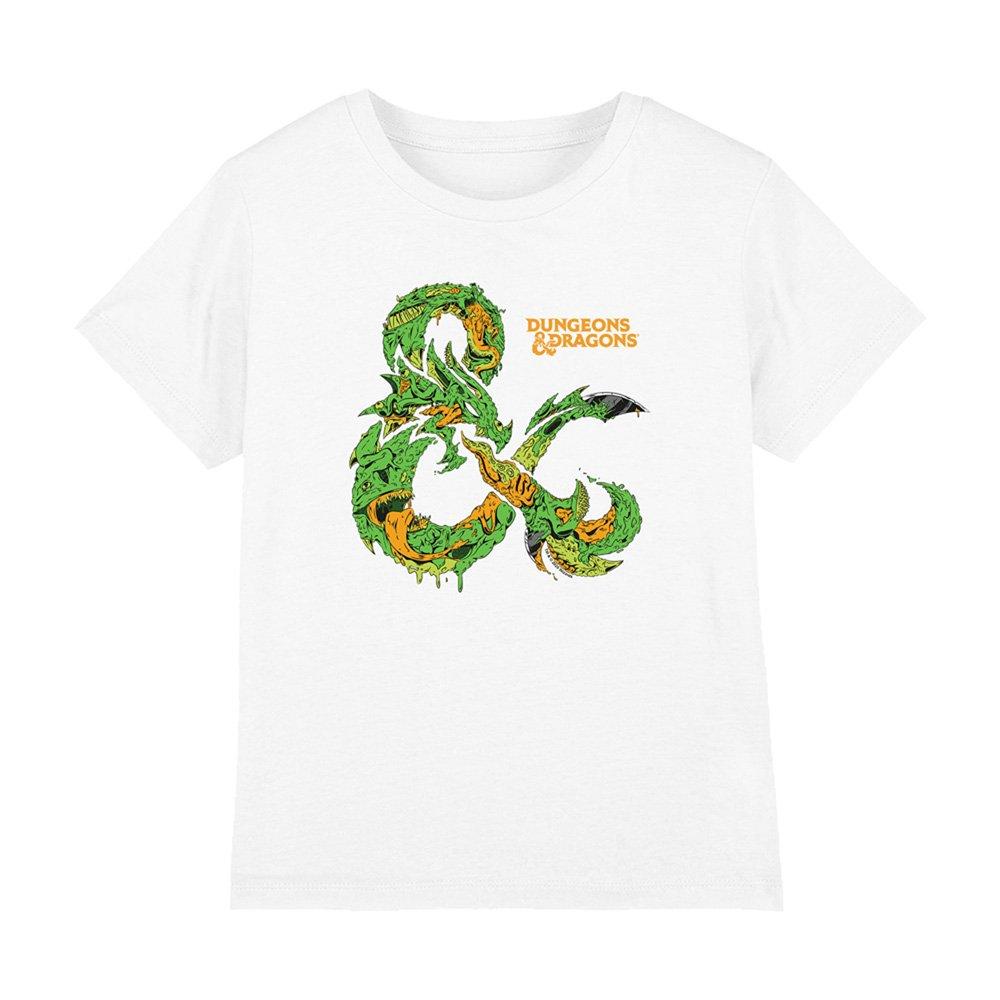 White - Hasbro - Dungeons And Dragons Monster Logo Kids T-Shirt Wh - 1