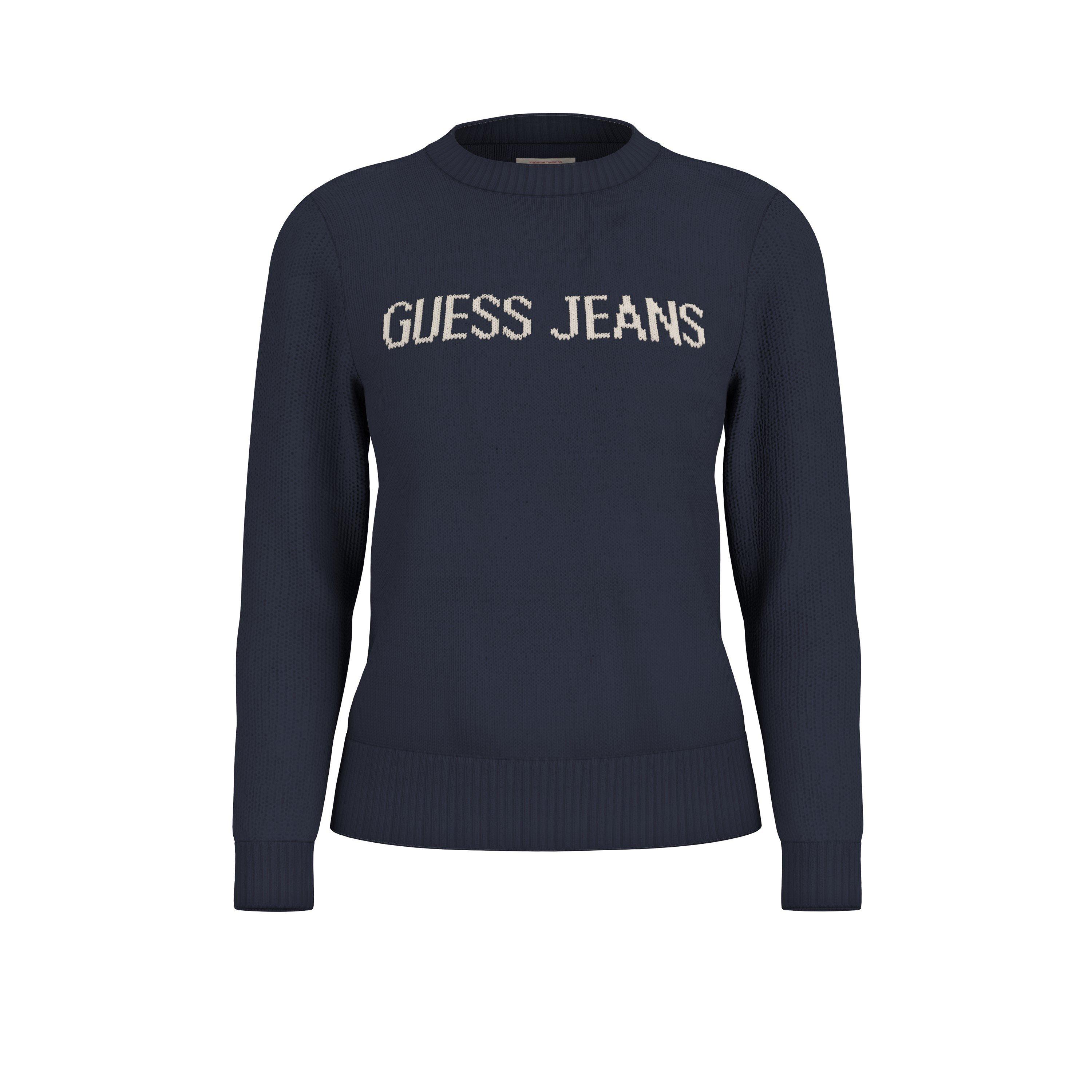 Daring Ocean - Guess - Women's Intarsia Knitted Crew Neck Jumper - 1