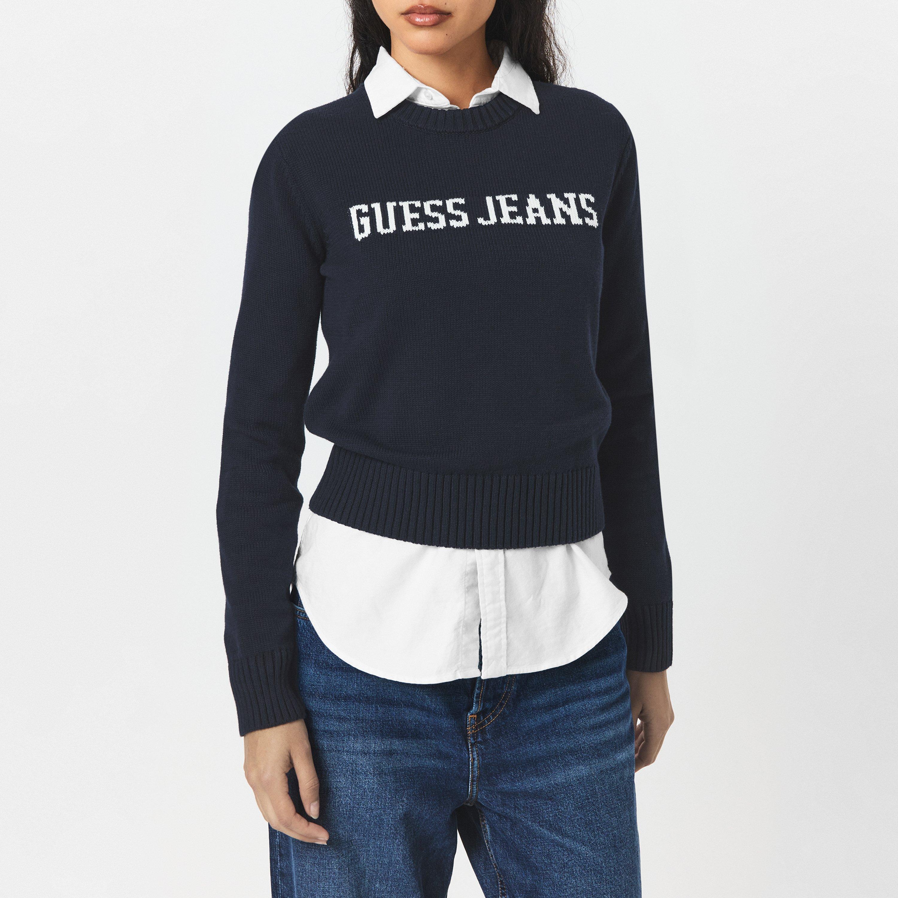 Daring Ocean - Guess - Women's Intarsia Knitted Crew Neck Jumper - 3