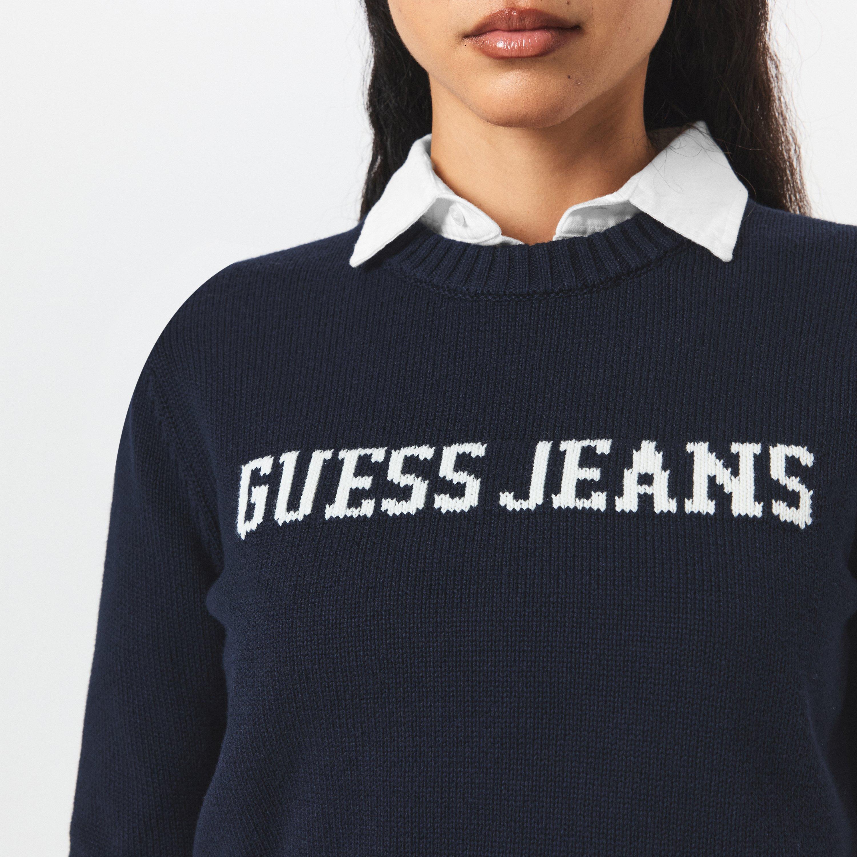 Daring Ocean - Guess - Women's Intarsia Knitted Crew Neck Jumper - 5