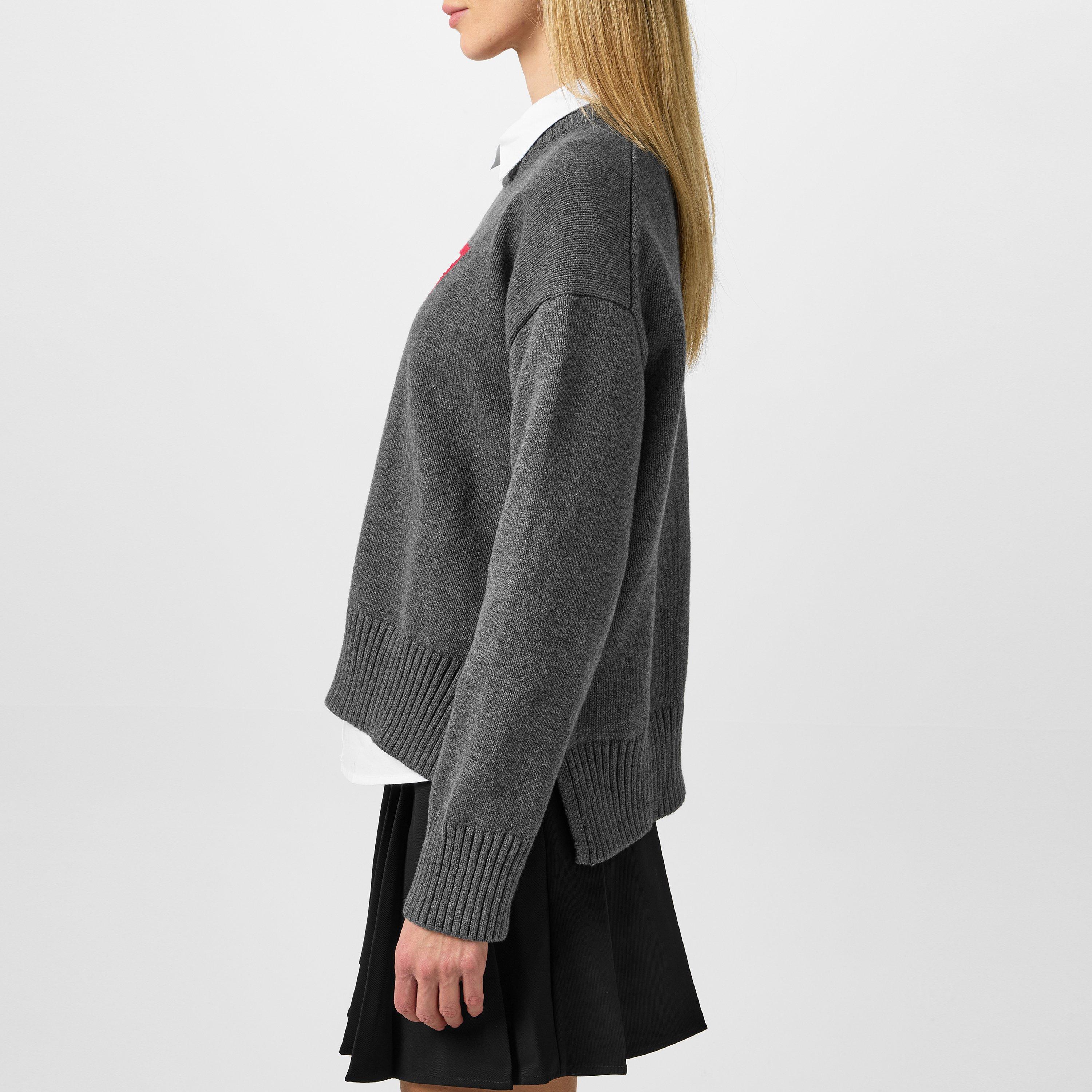 Cobbleston Hthr - Guess - Women&#x27;s Triangle Knitted Crew Neck Jumper - 2