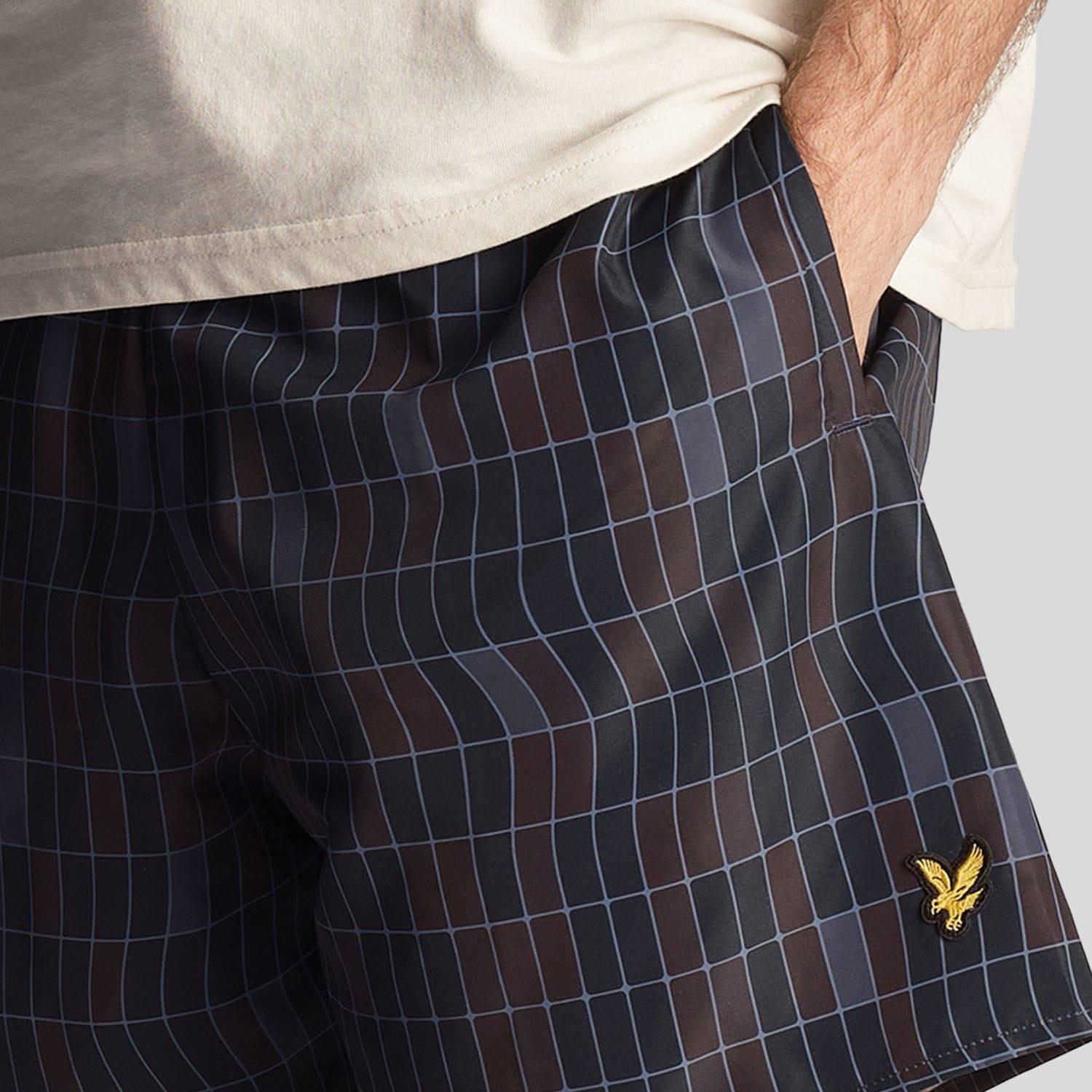 Navy - Lyle and Scott - Pool Print Swim Shorts - 2