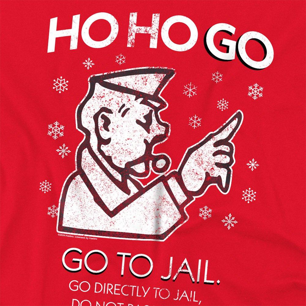 Red - Monopoly - Monopoly Ho Ho Go To Jail T Shirt Red - 2
