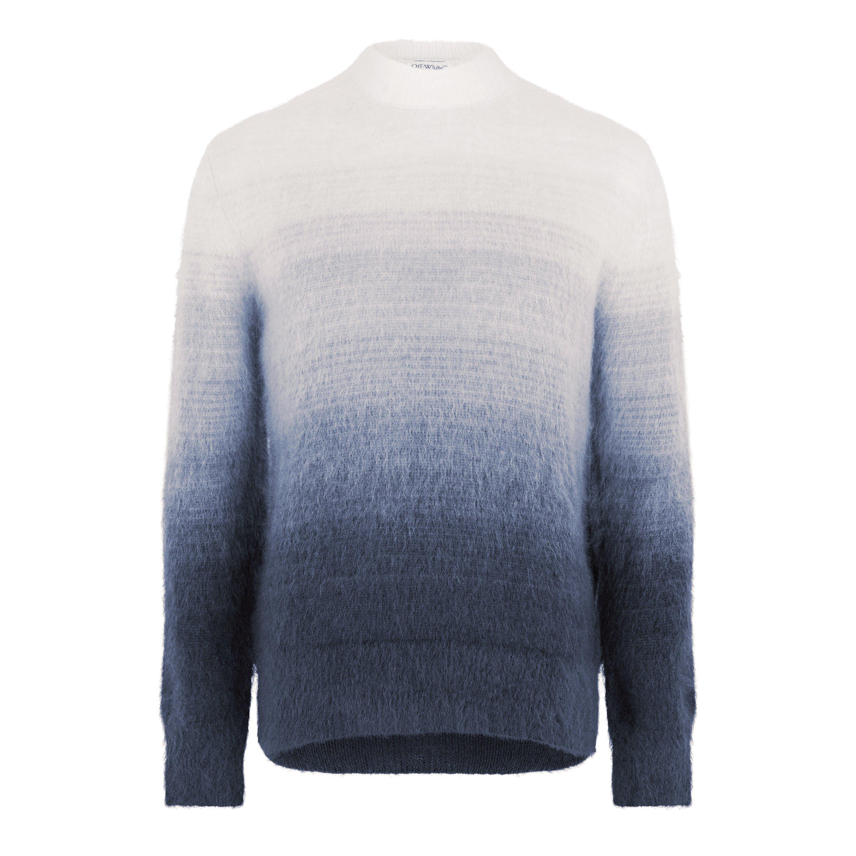 Grey - Off White - Men's  Mohair Knit Sweatshirt, Signature Arrows Motif - 7