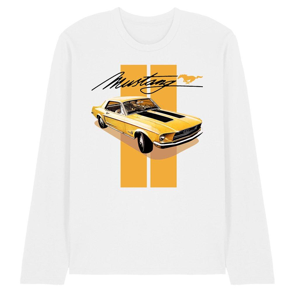 White - Ford - Ford Mustang Stang Stripes Long Sleeve T-Shirt Wh - 1