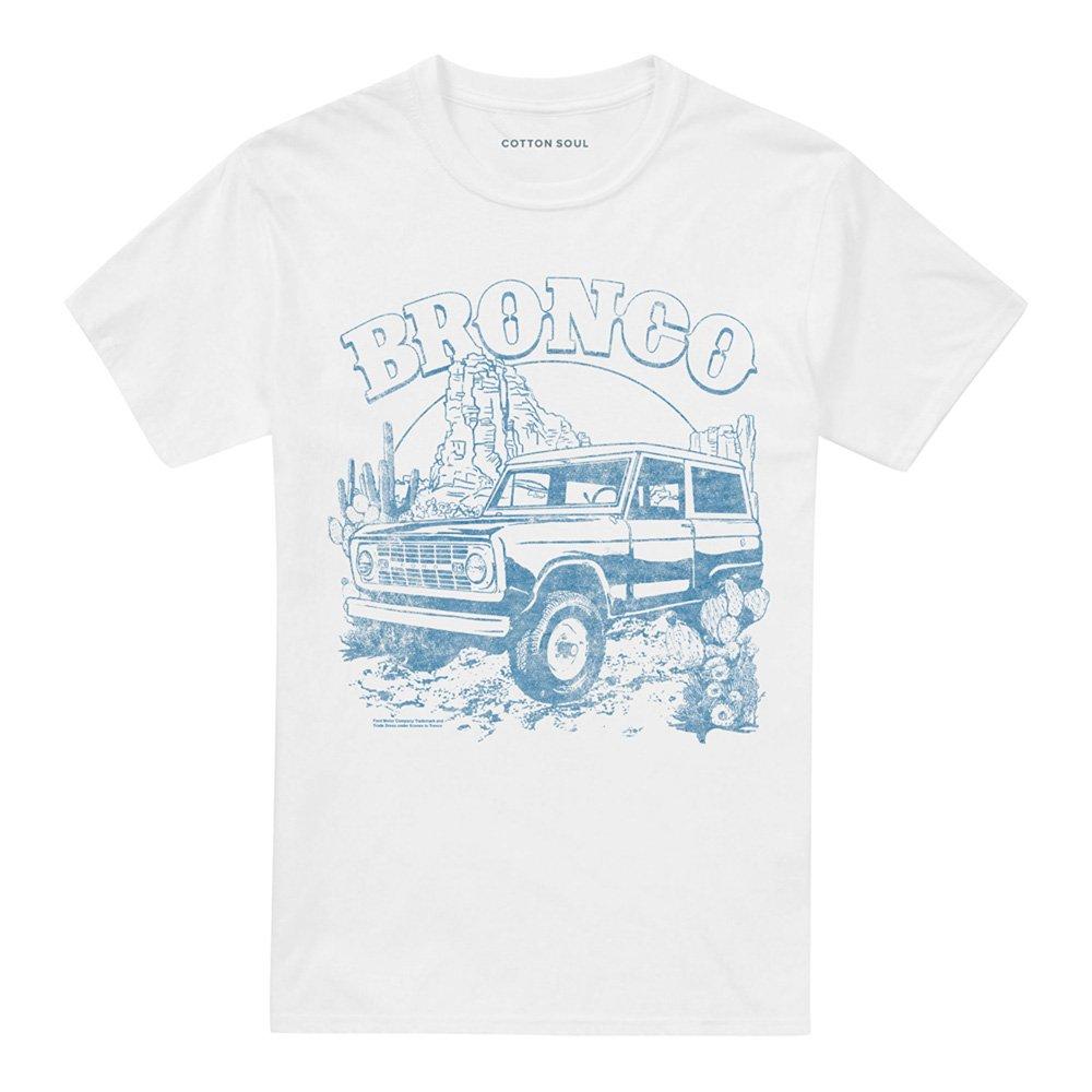 White - Ford - Ford Bronco Desert Blue Mono T-Shirt White - 4